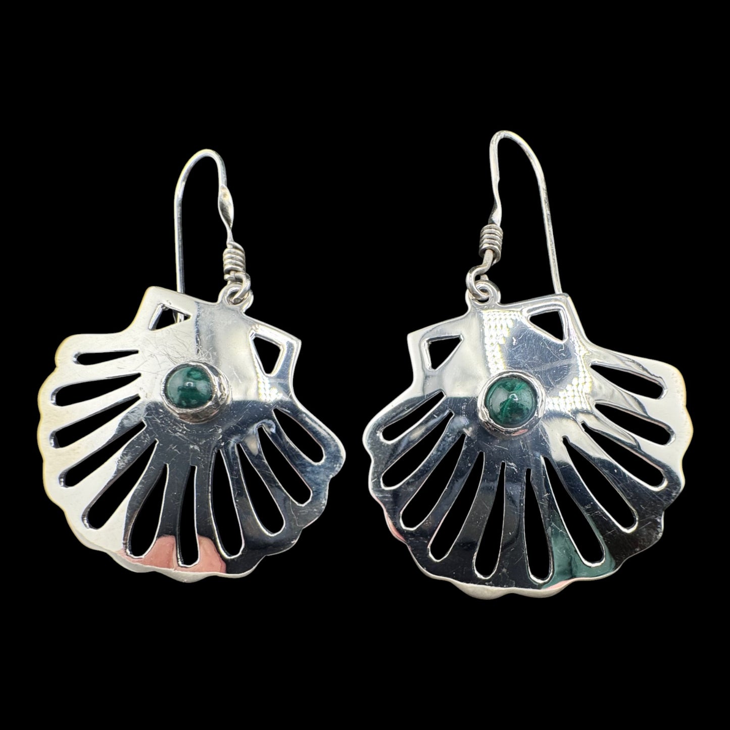 Concha c/Jade drop earrings