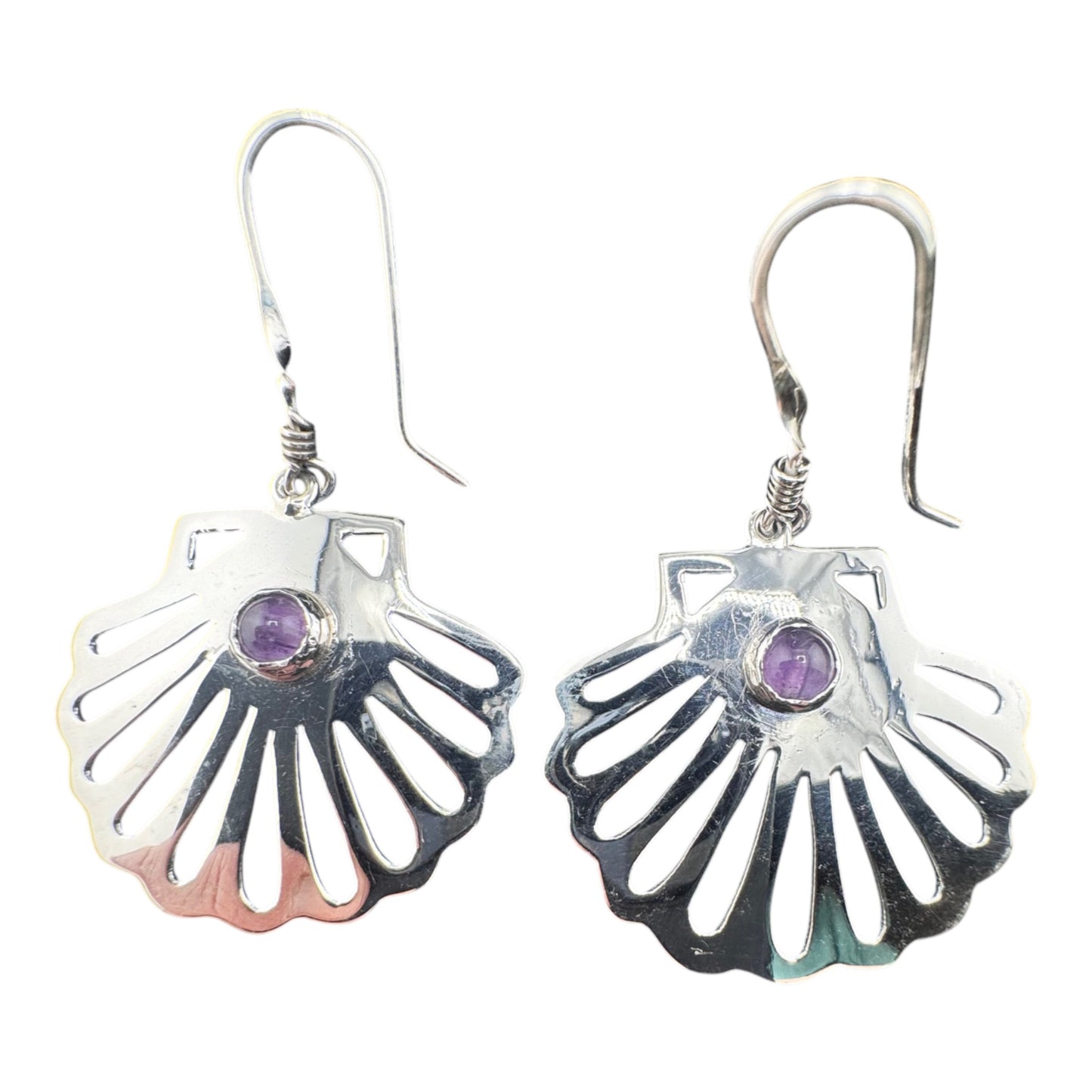 Concha c/Amatista drop earrings