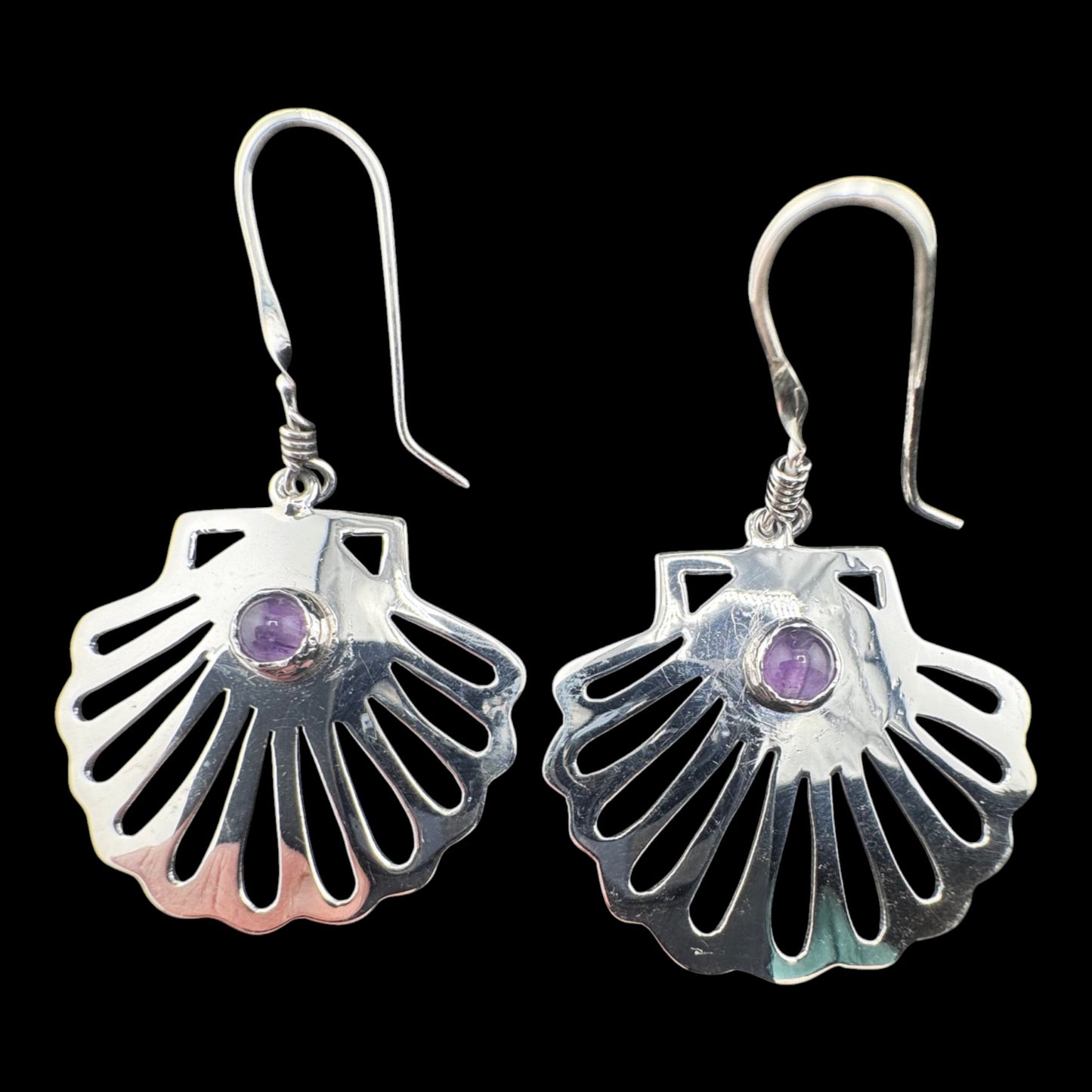 Concha c/Amatista drop earrings