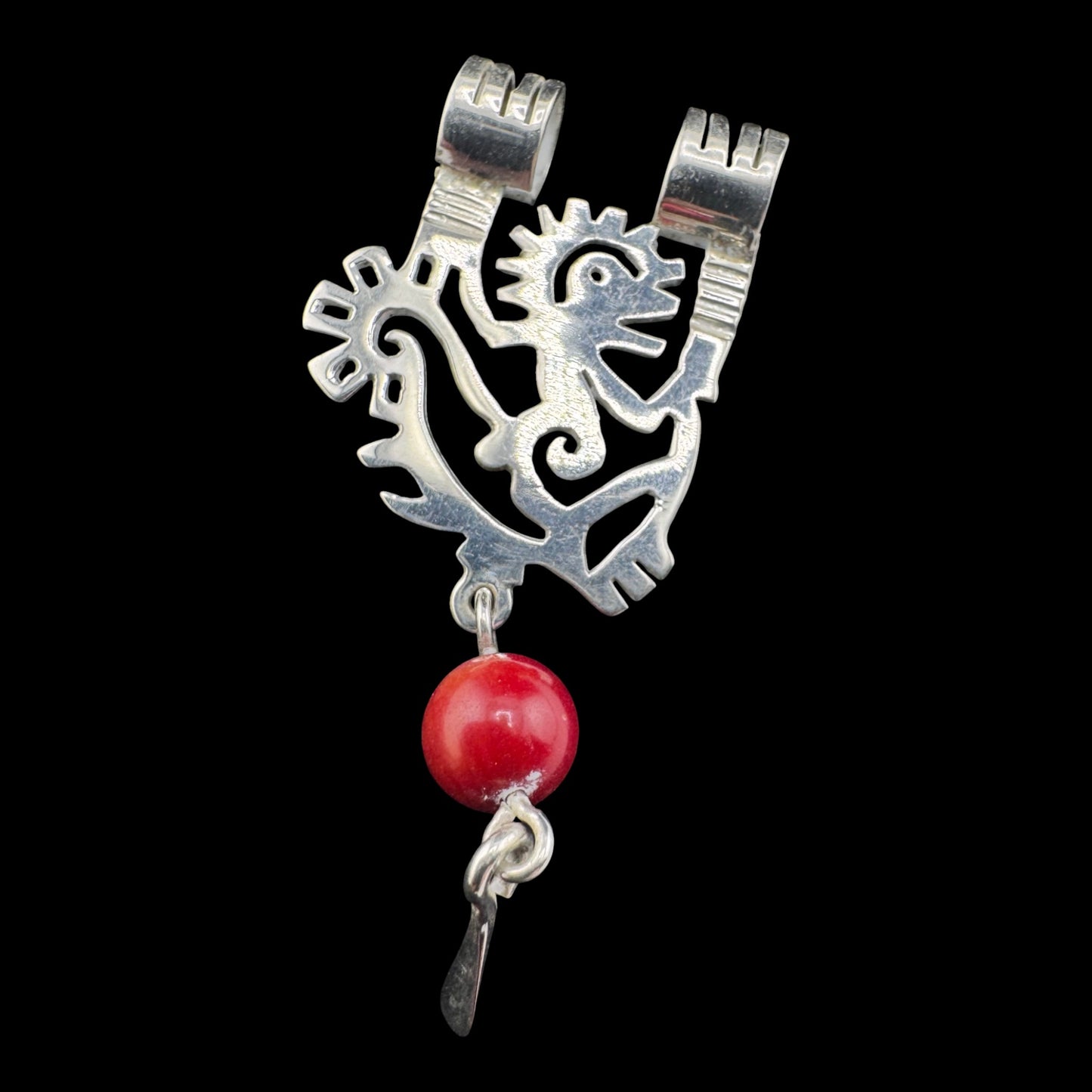 Chango Maya Chico c/red stone pendant
