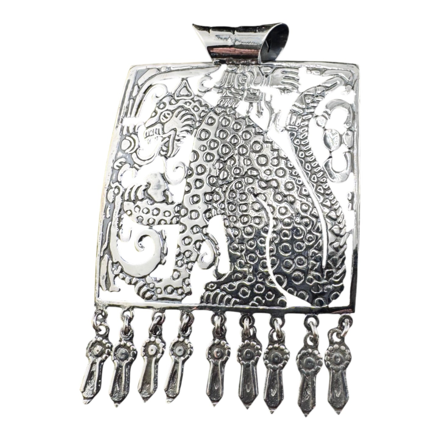 Jaguar Maya con Lanzas pendant