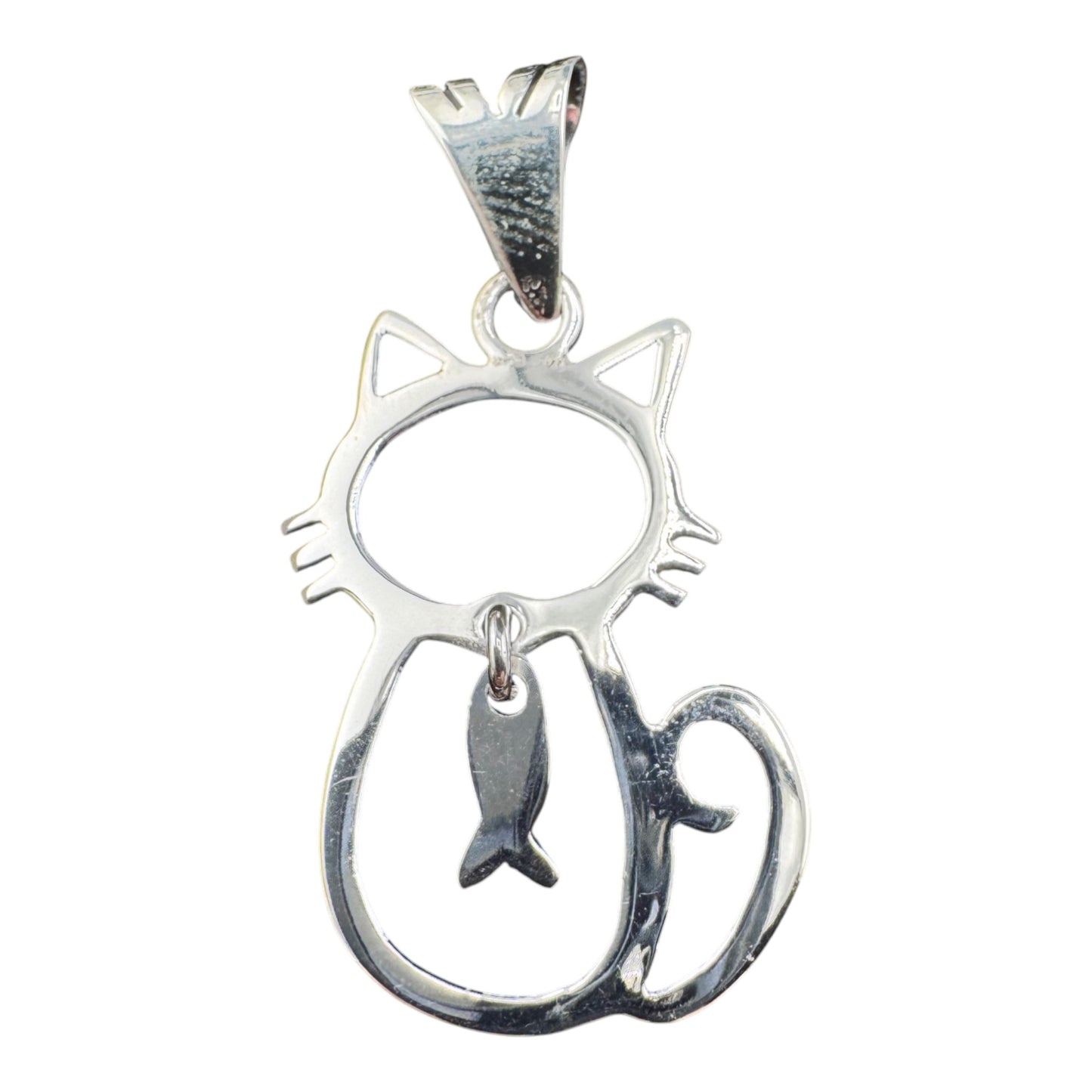 Gato con Pez Grande pendant