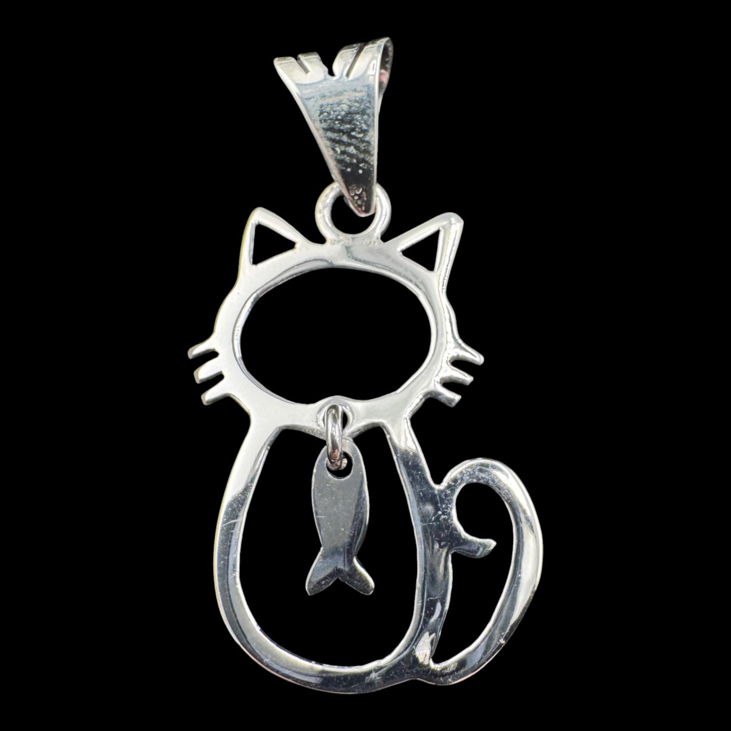 Gato con Pez Grande pendant