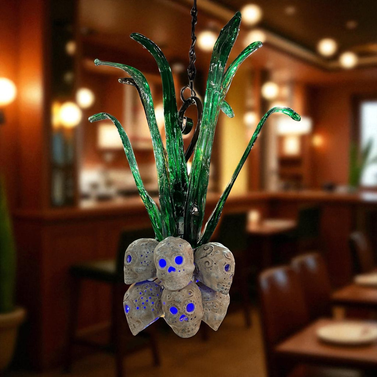Sugar Skull Agave Chandelier Pendant Chica