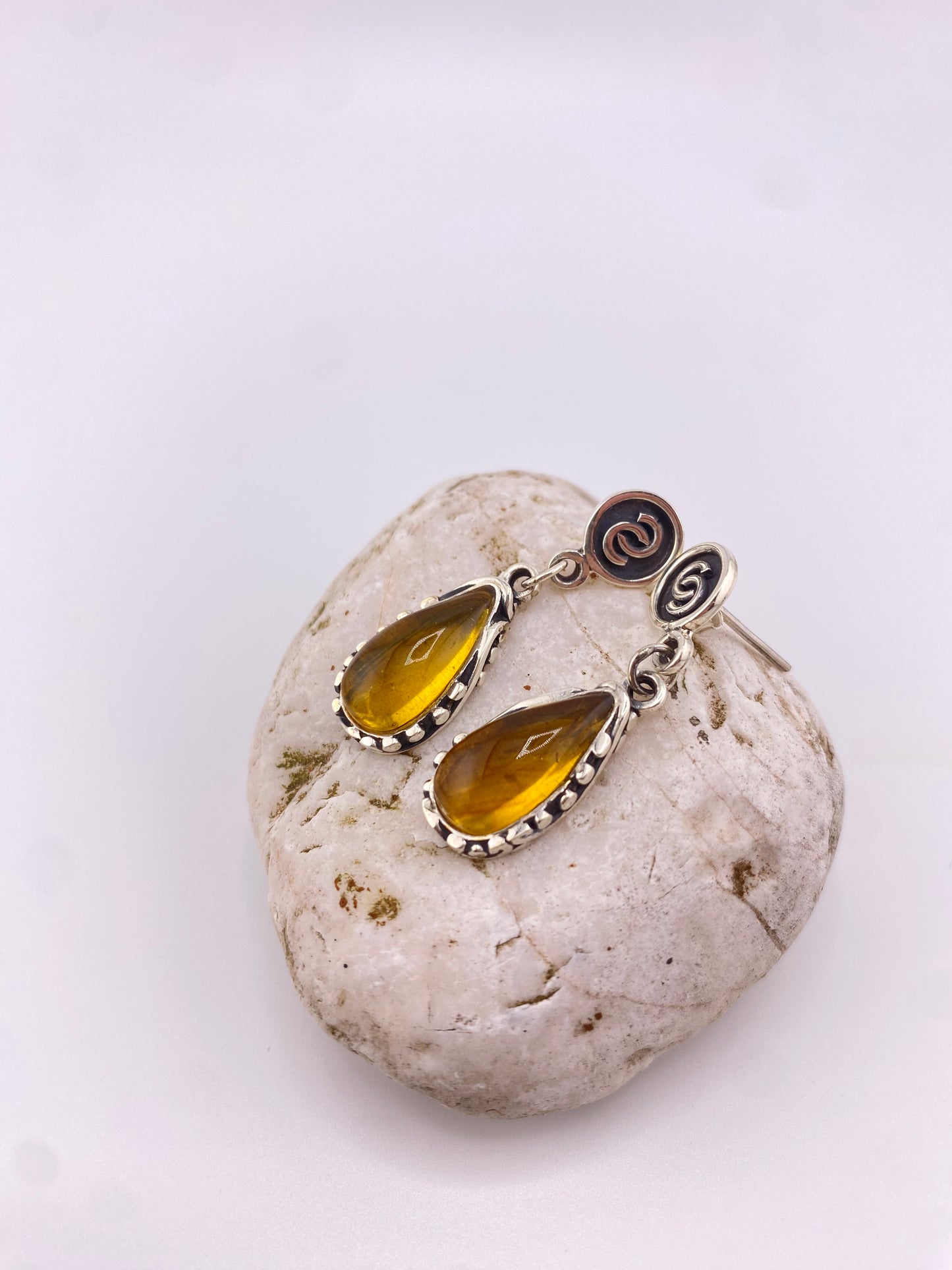 950 Silver Amber Earrings