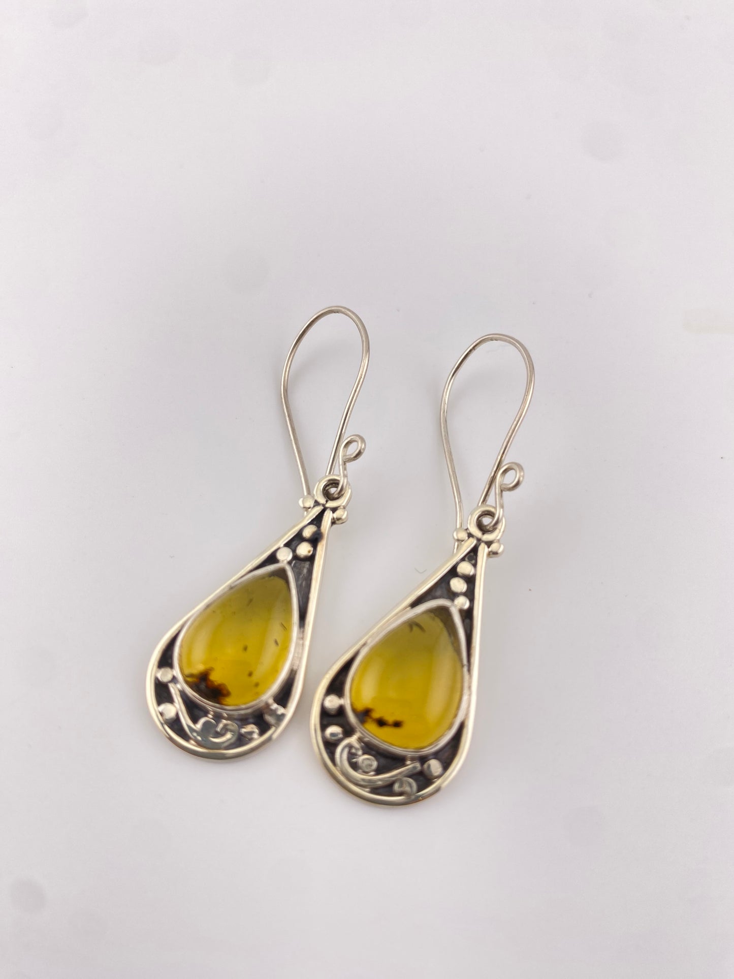 950 Silver Amber Earrings