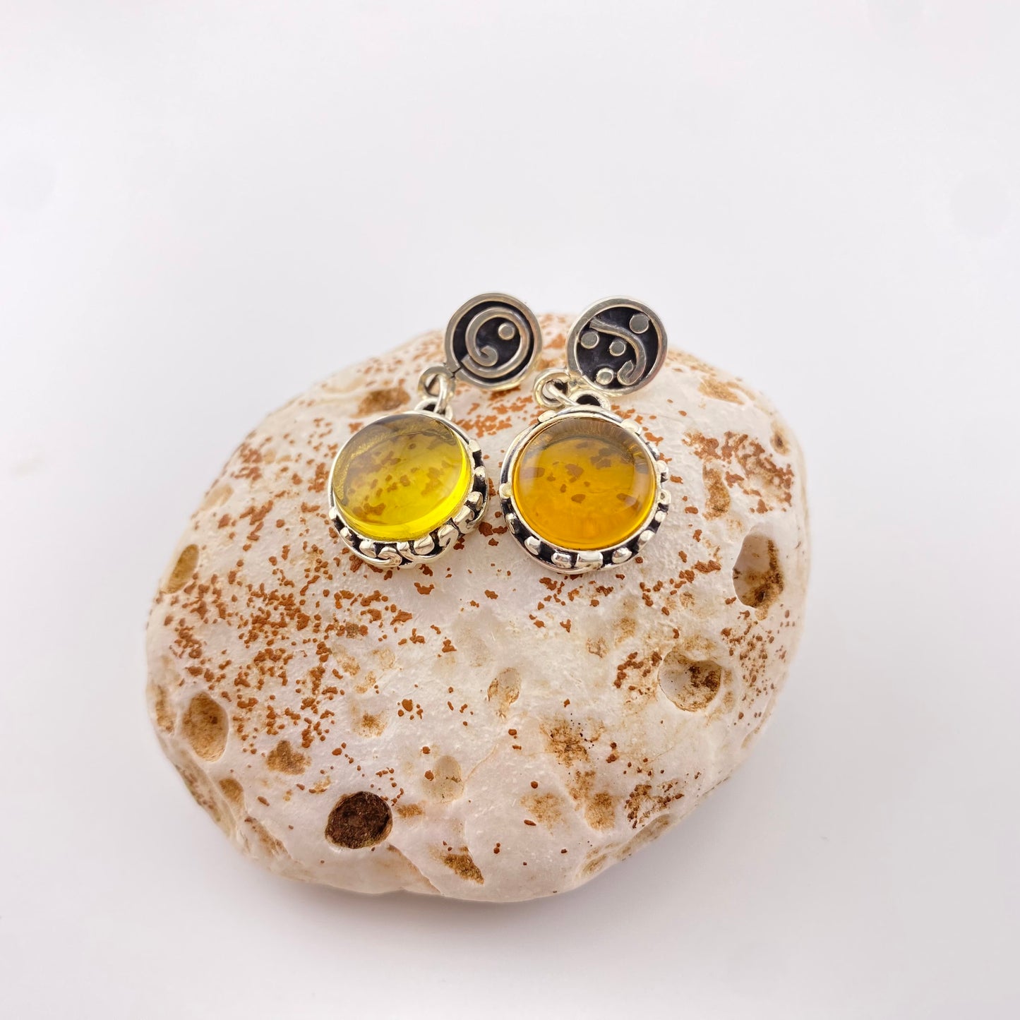 950 Silver Amber Earrings