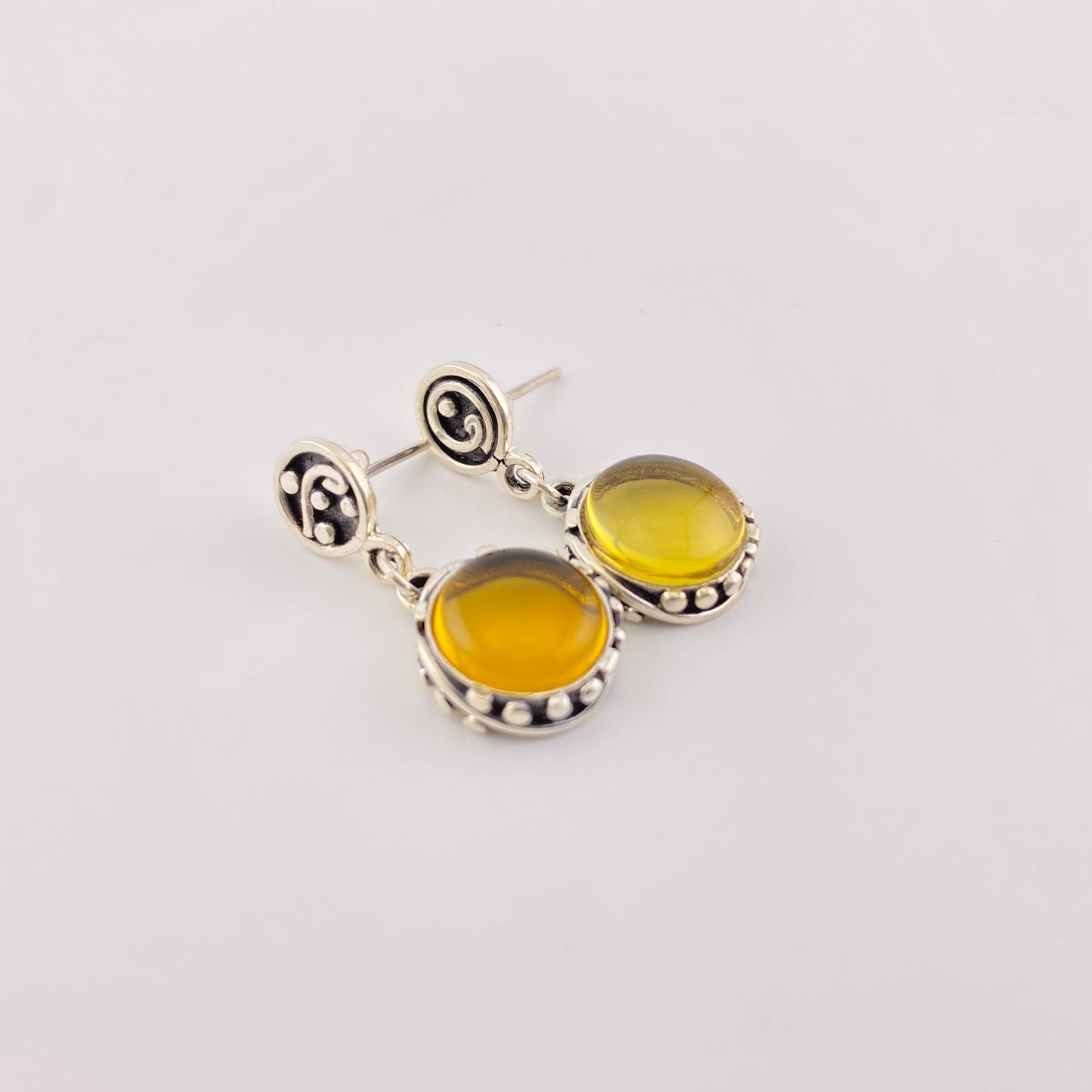 950 Silver Amber Earrings