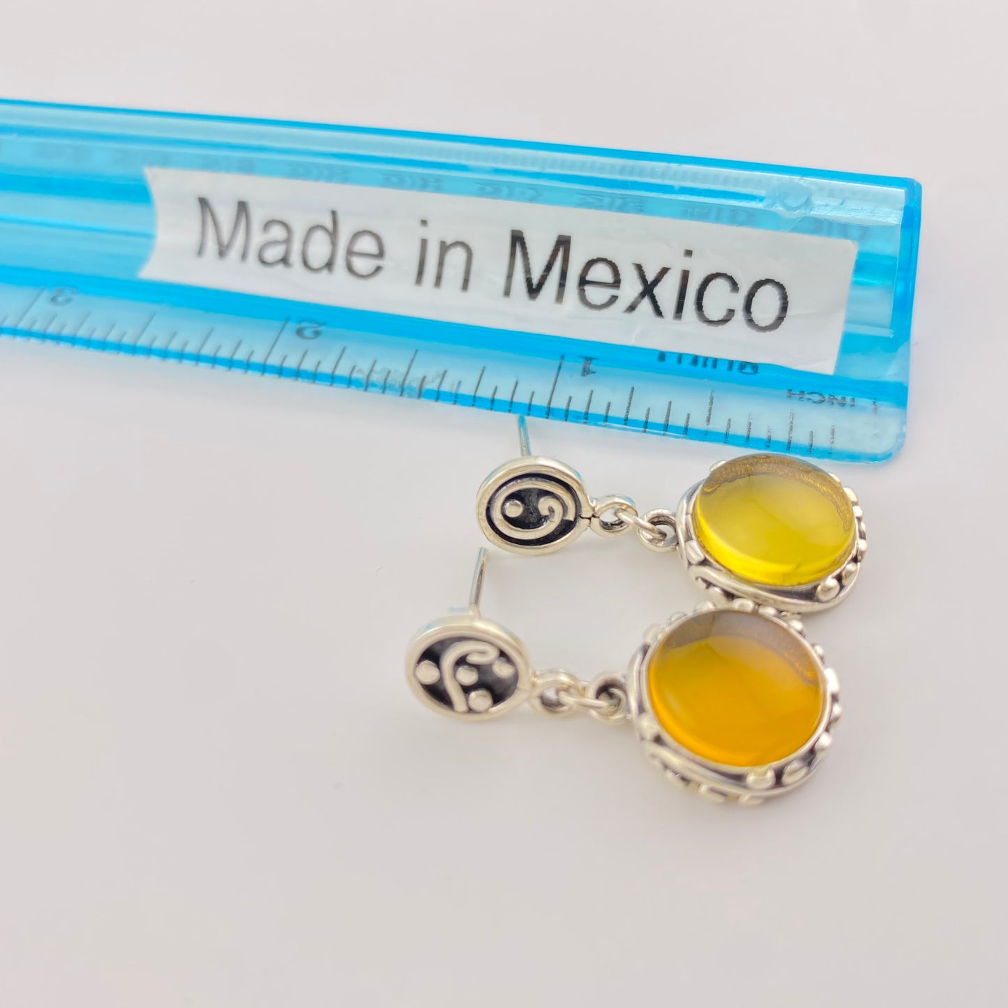 950 Silver Amber Earrings