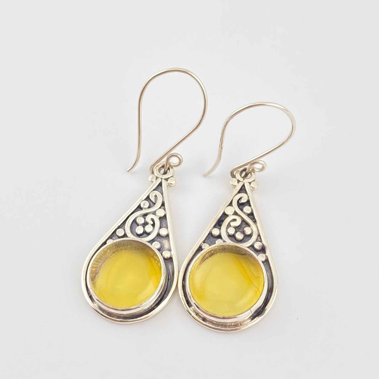 950 Silver Amber Earrings