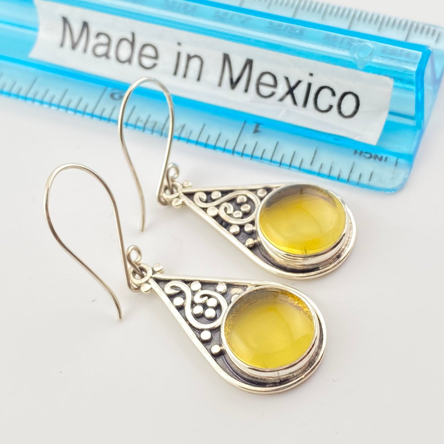950 Silver Amber Earrings