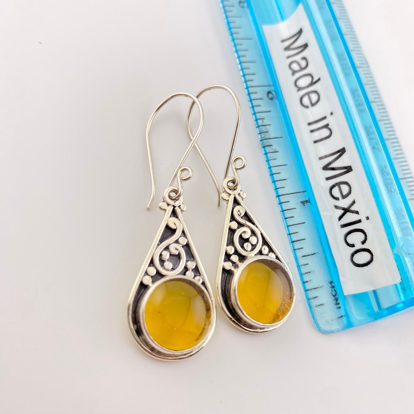 950 Silver Amber Earrings