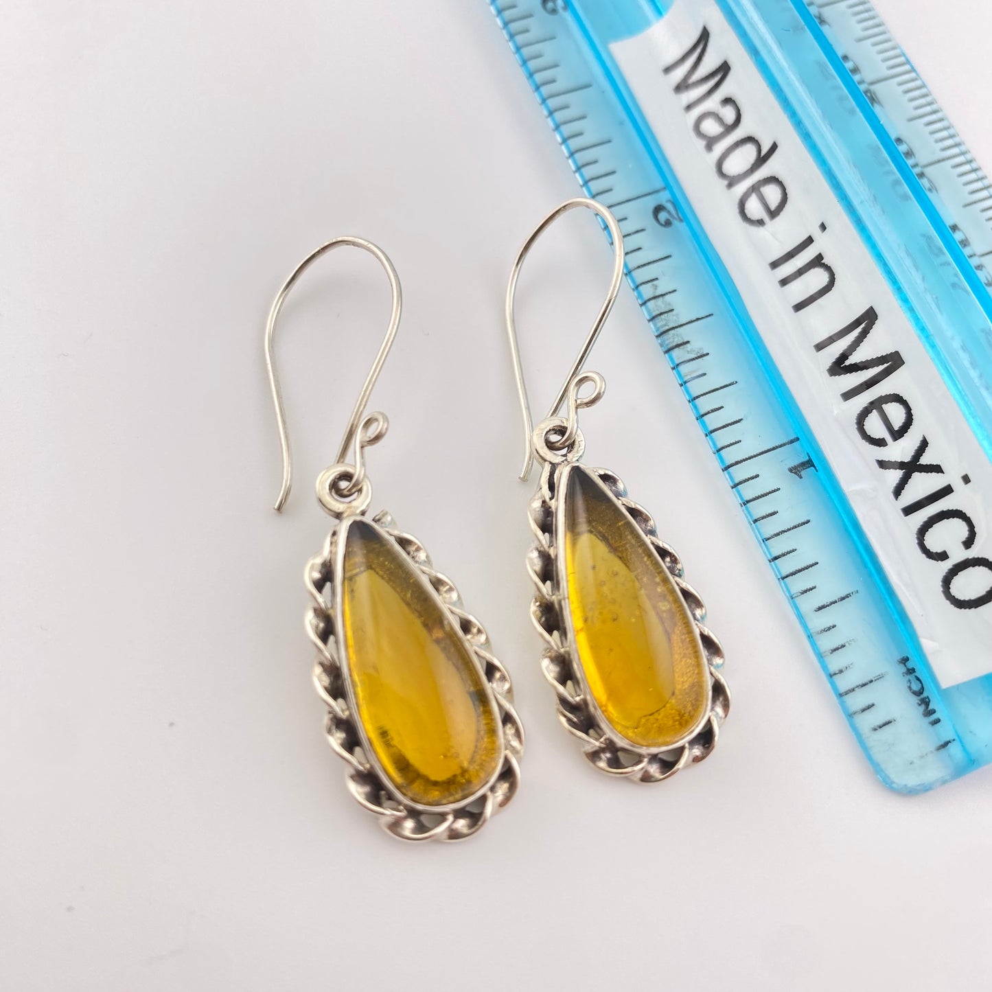 950 Silver Amber Earrings