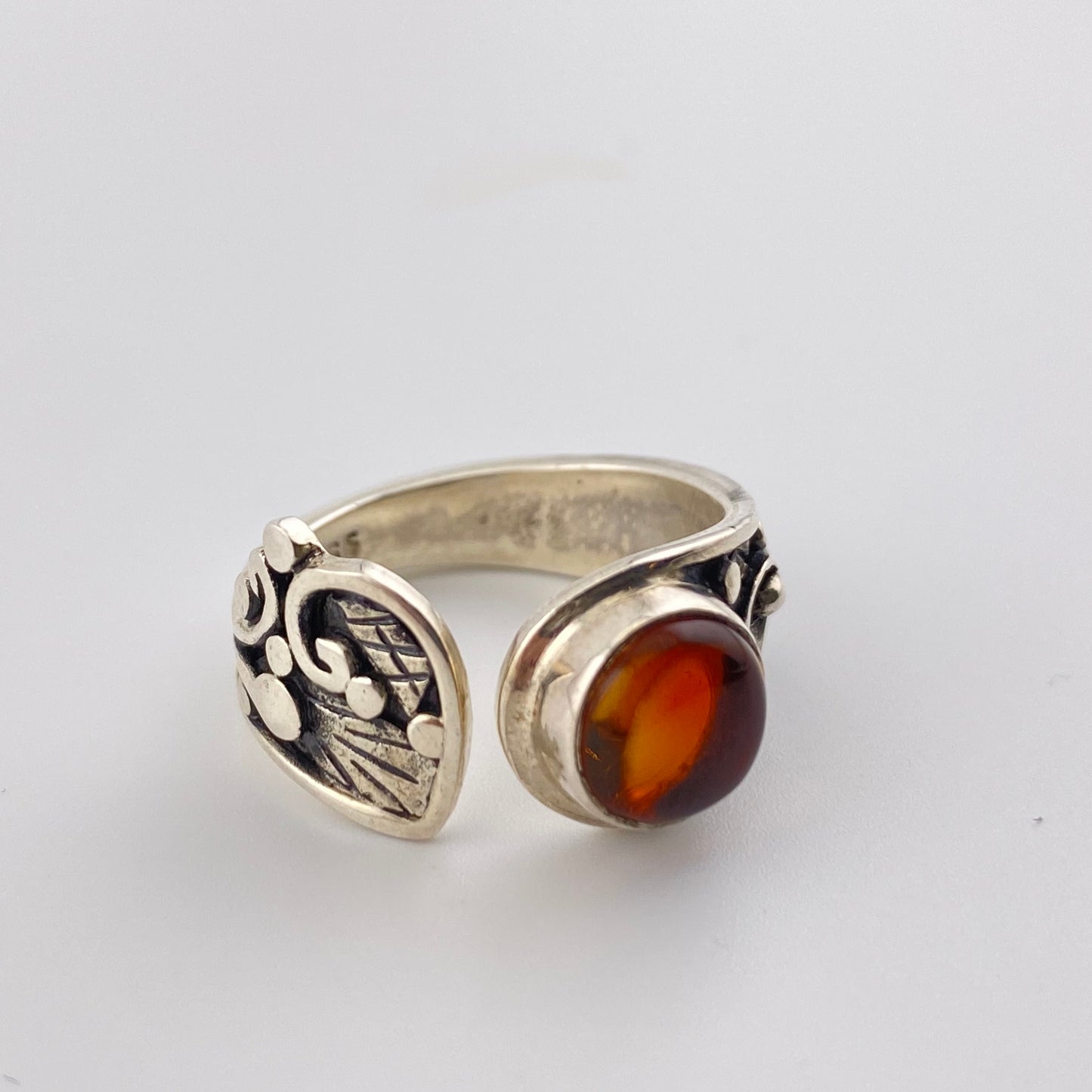 950 Silver Amber Ring size 7
