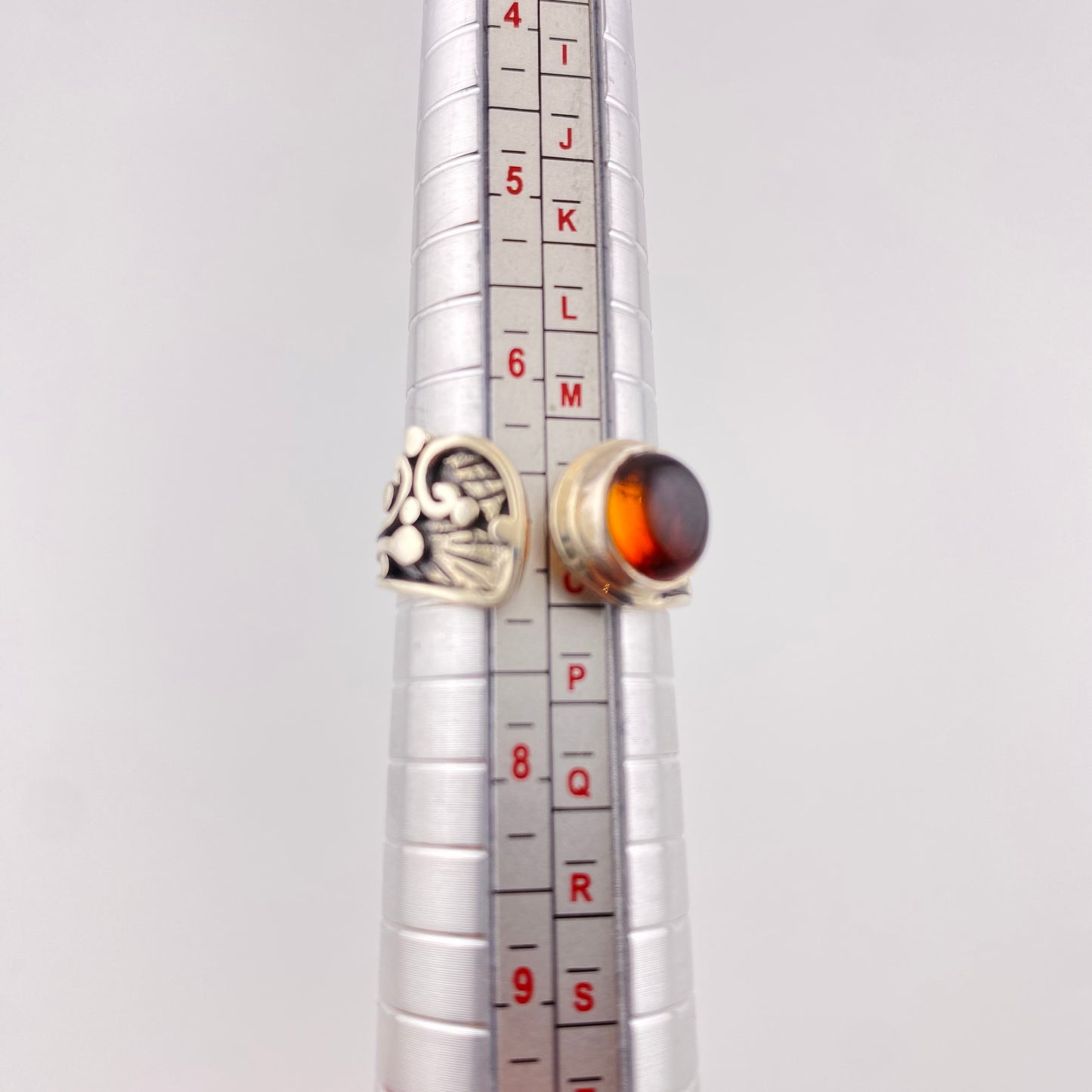 950 Silver Amber Ring size 7