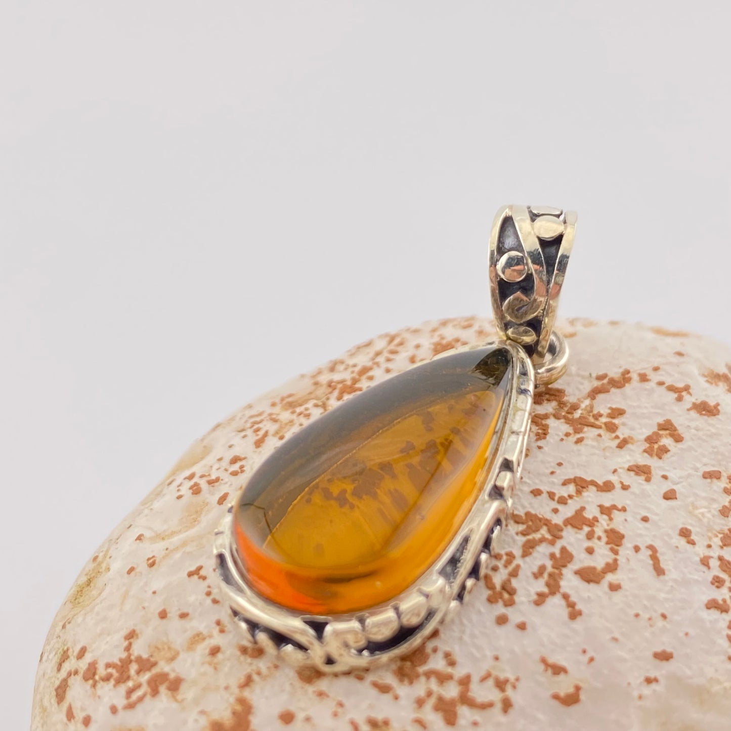 950 Silver Amber Pendant