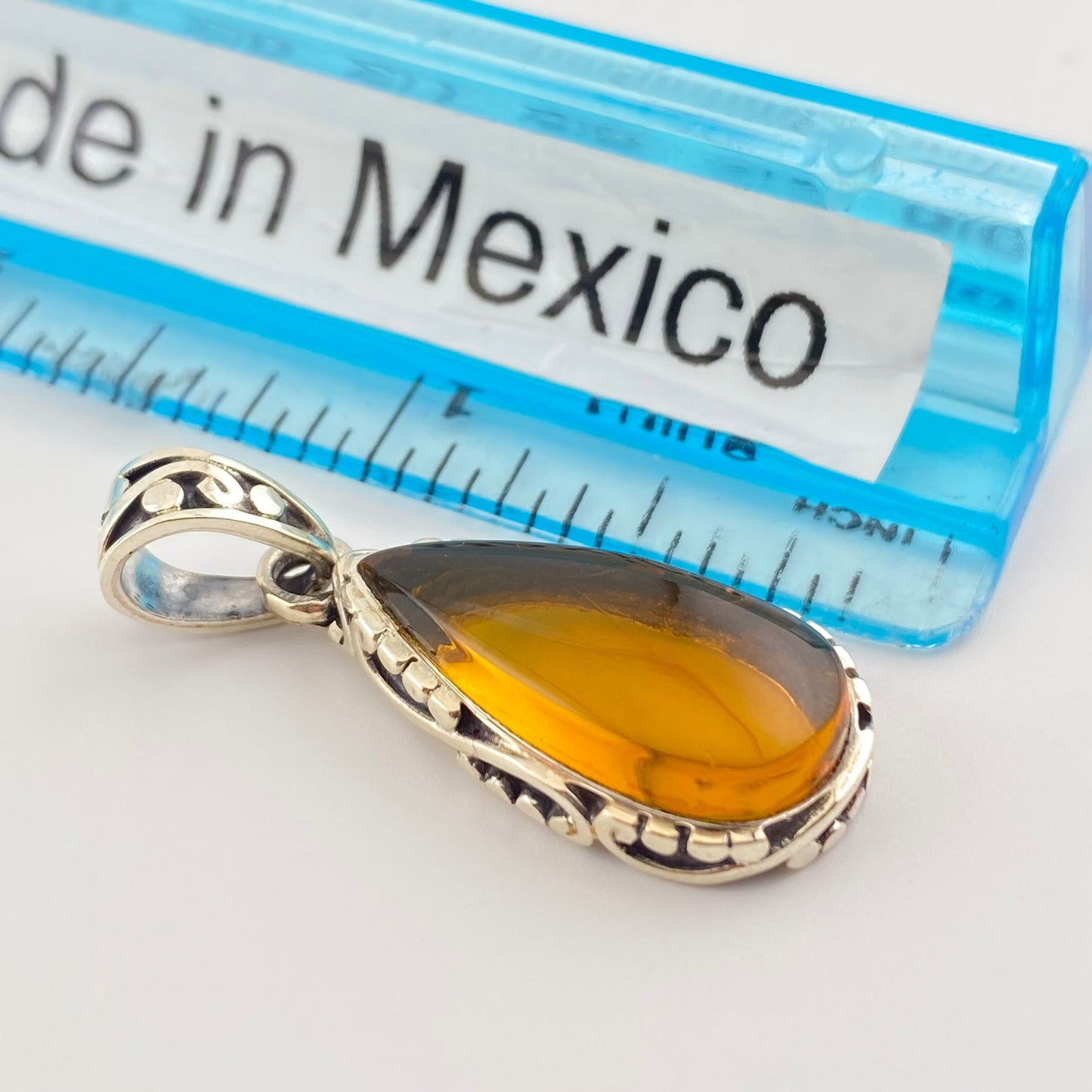 950 Silver Amber Pendant