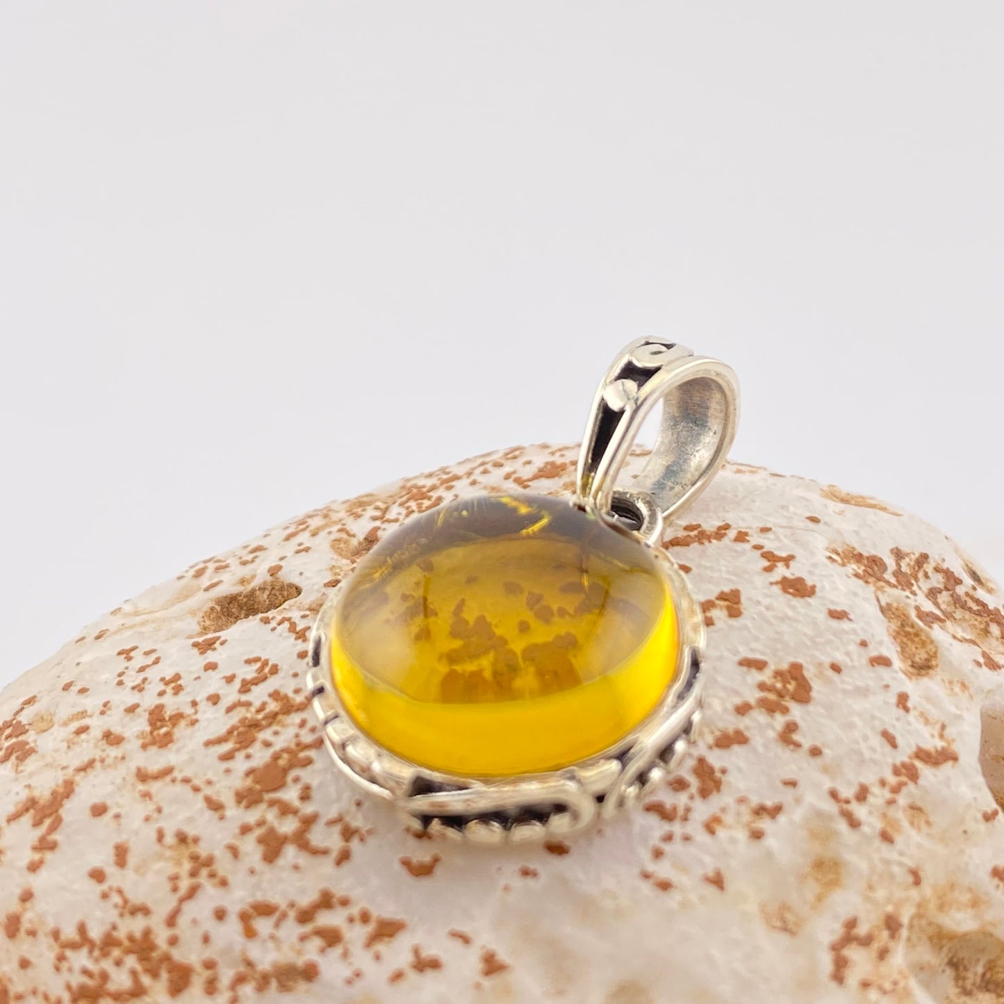 950 Silver Amber Pendant