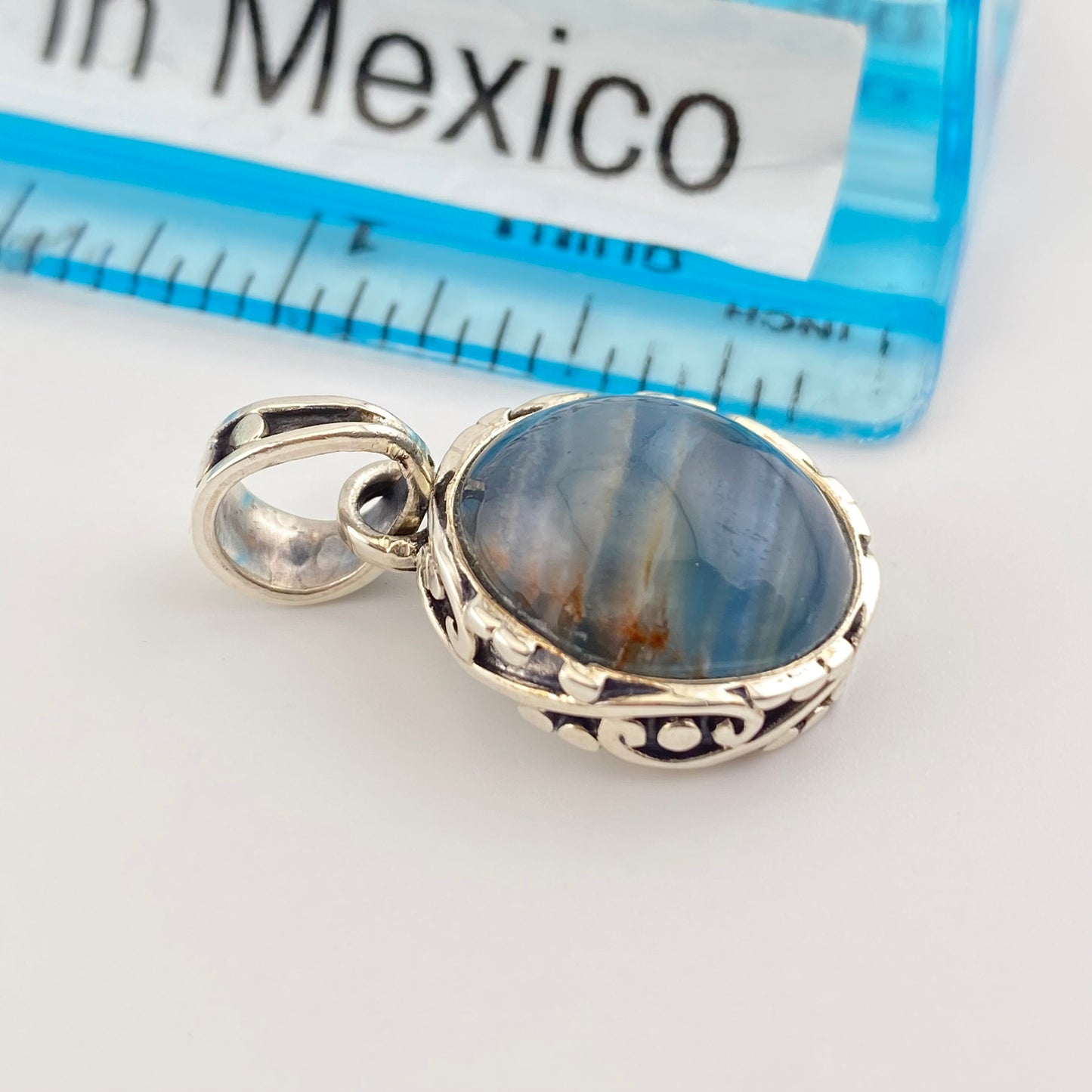 950 Silver Blue Natural Stone Pendant