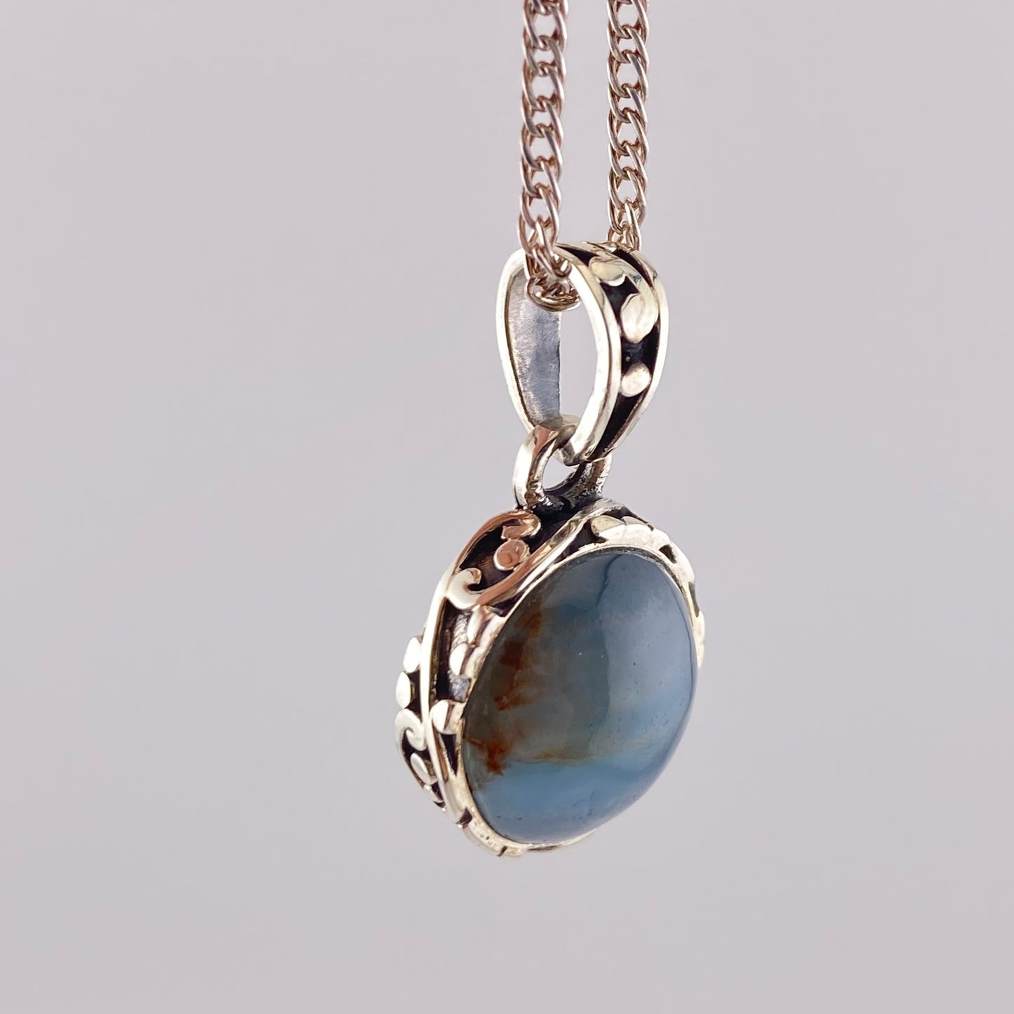 950 Silver Blue Natural Stone Pendant