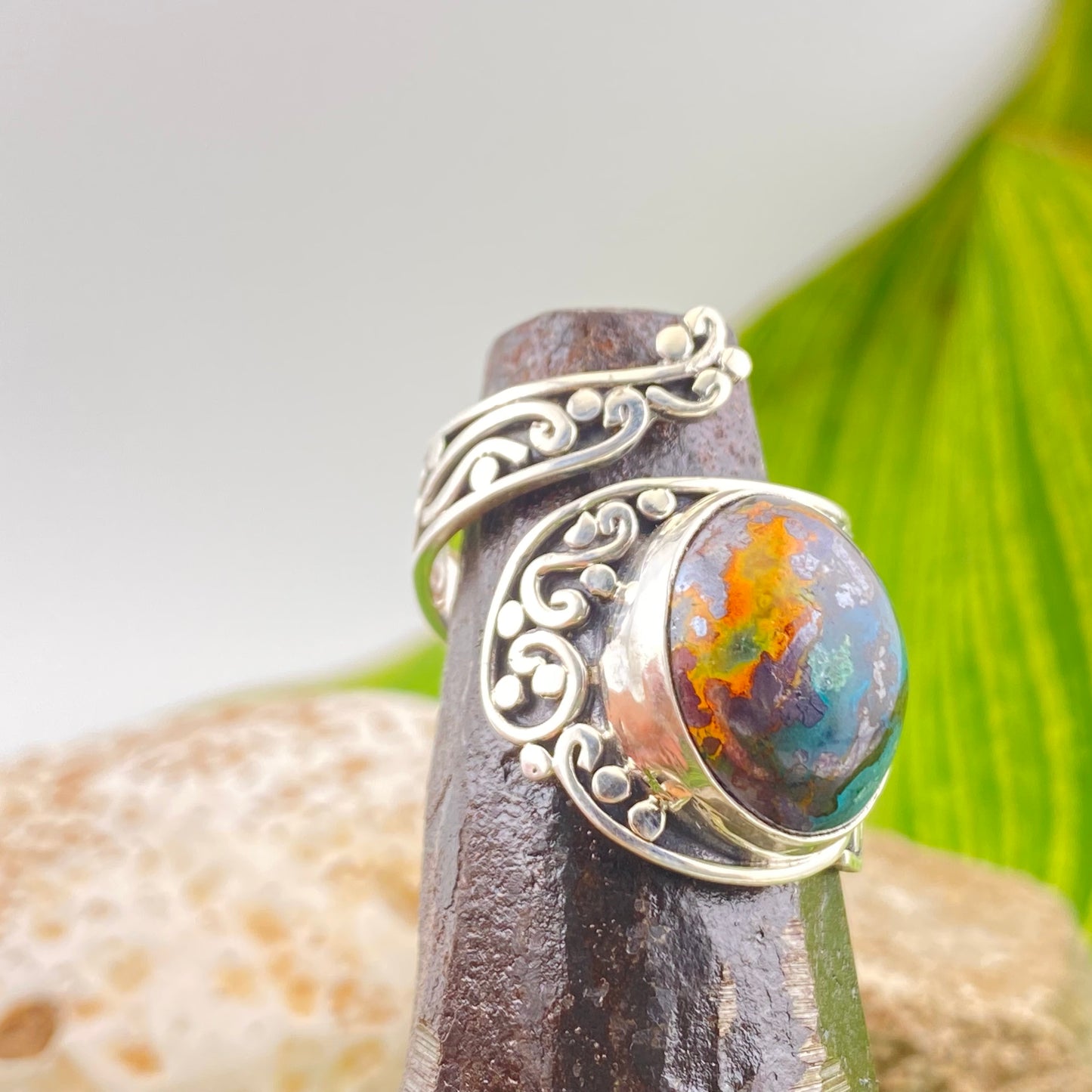 Size 9 950 Silver Ring Opal