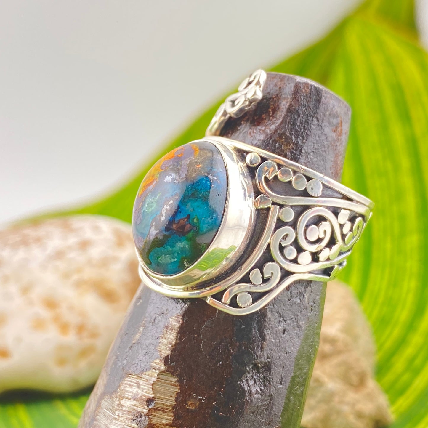 Size 9 950 Silver Ring Opal
