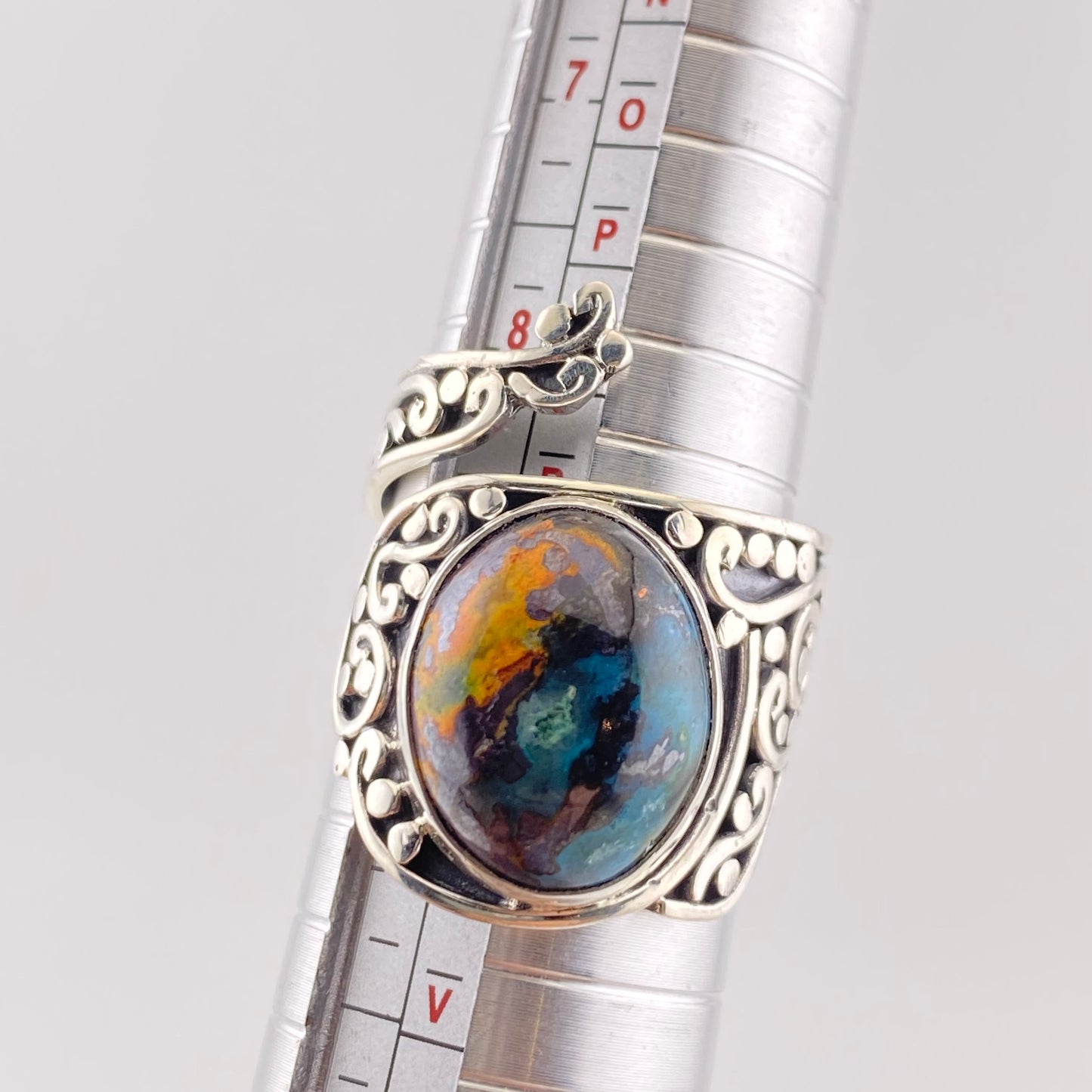 Size 9 950 Silver Ring Opal