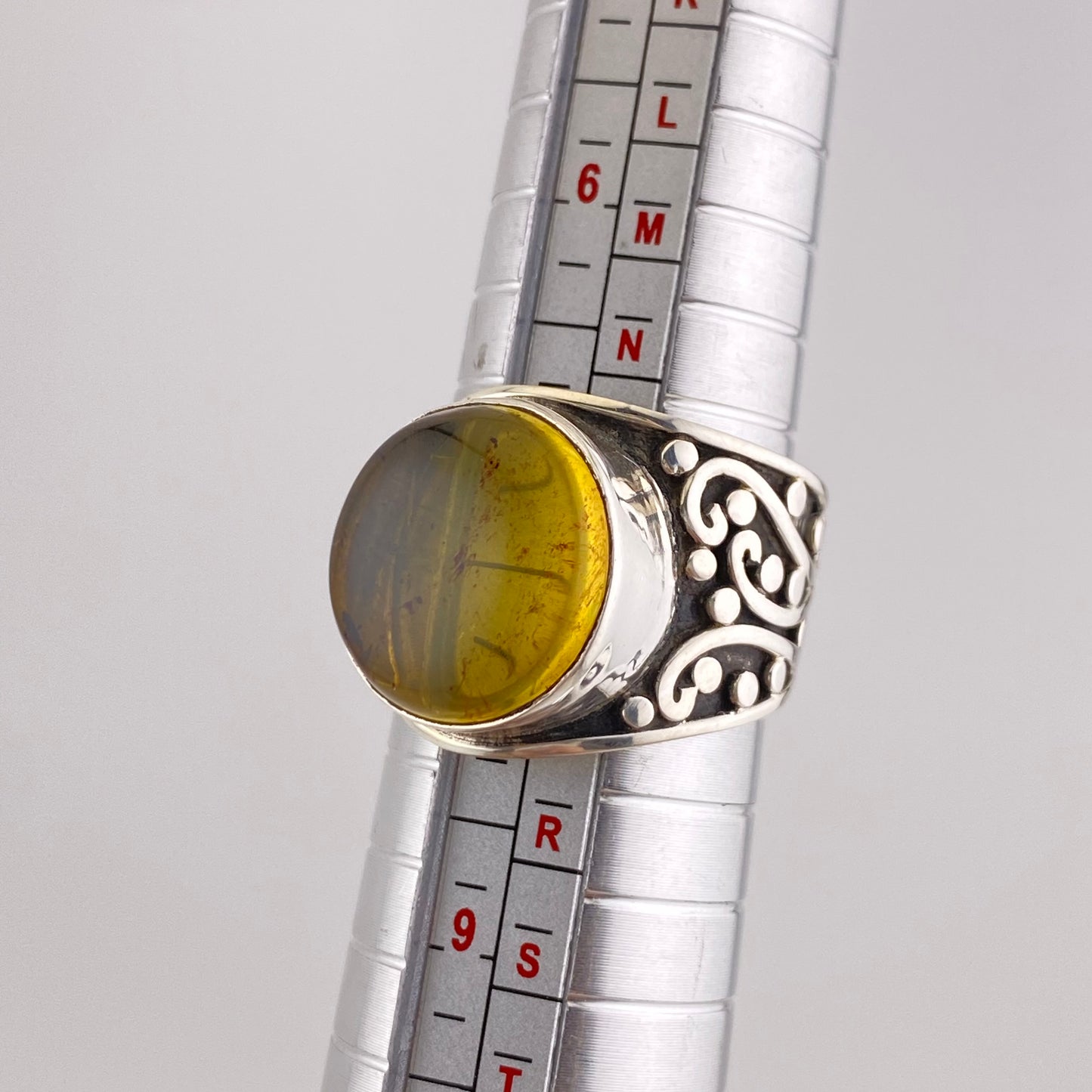 Size 7 950 Silver Amber