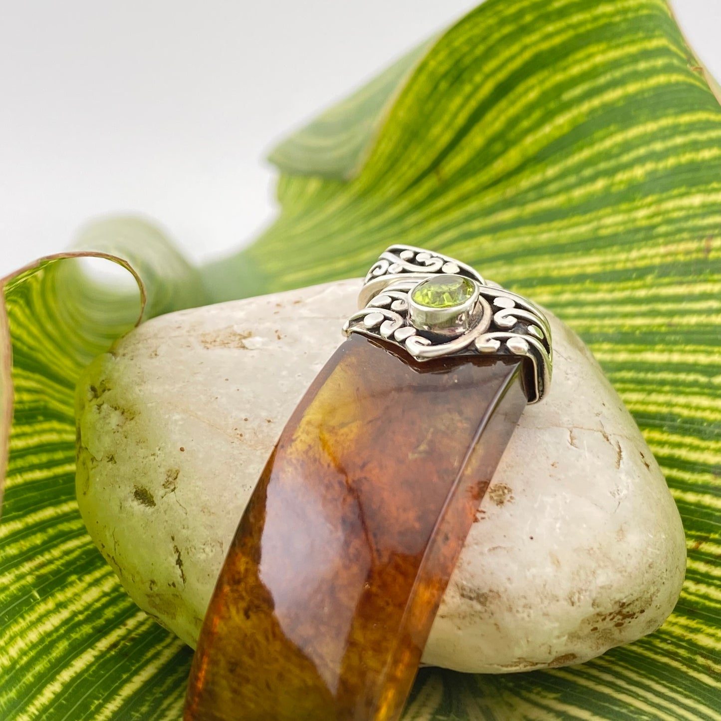 Amber Pendant 950 Silver