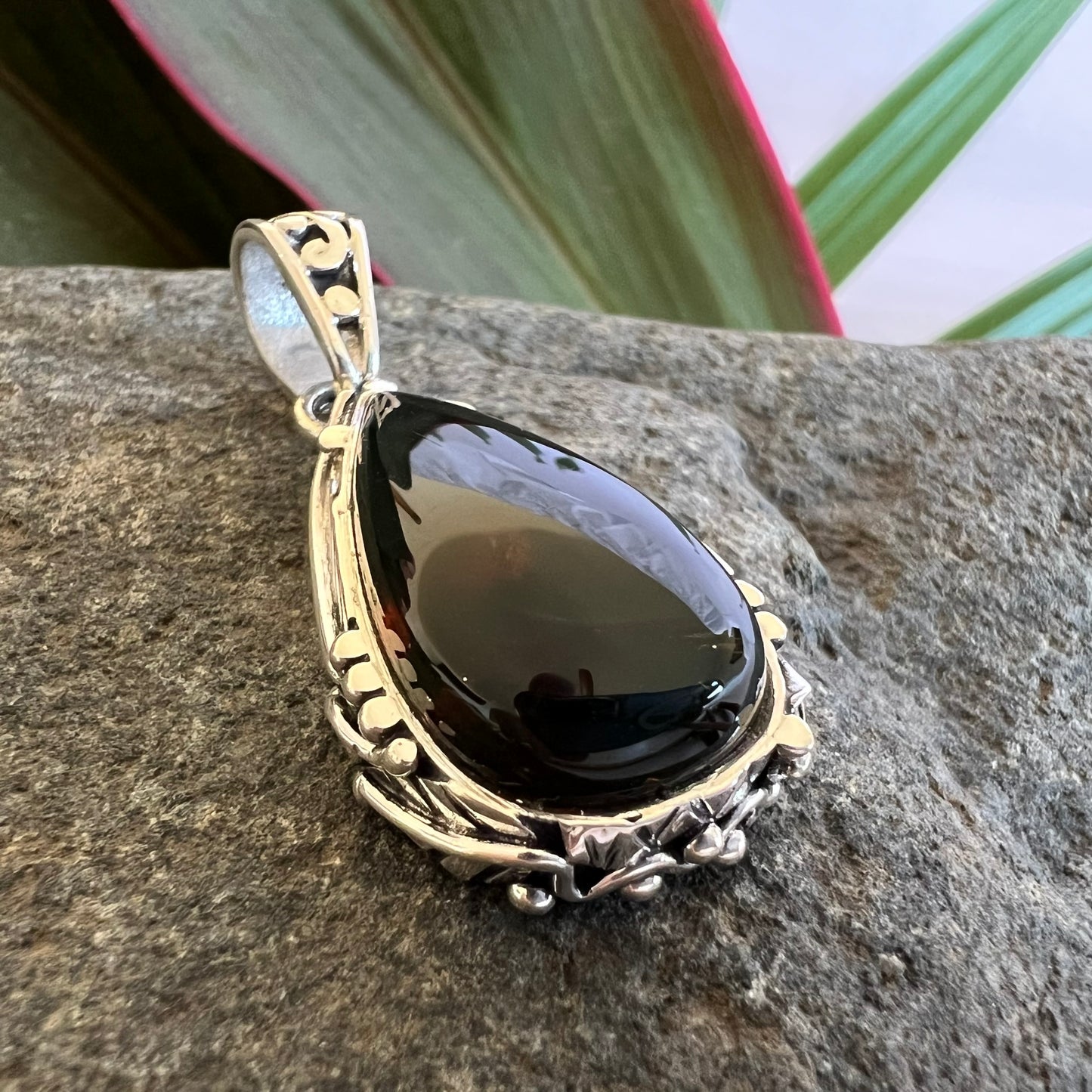950 Silver Amber Pendant