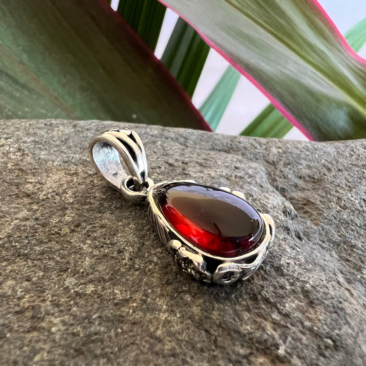 950 Silver Amber Pendant