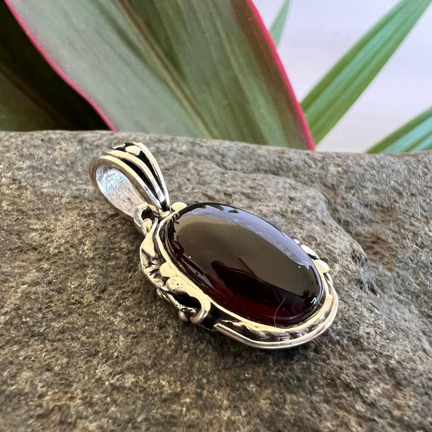 950 Silver Amber Pendant