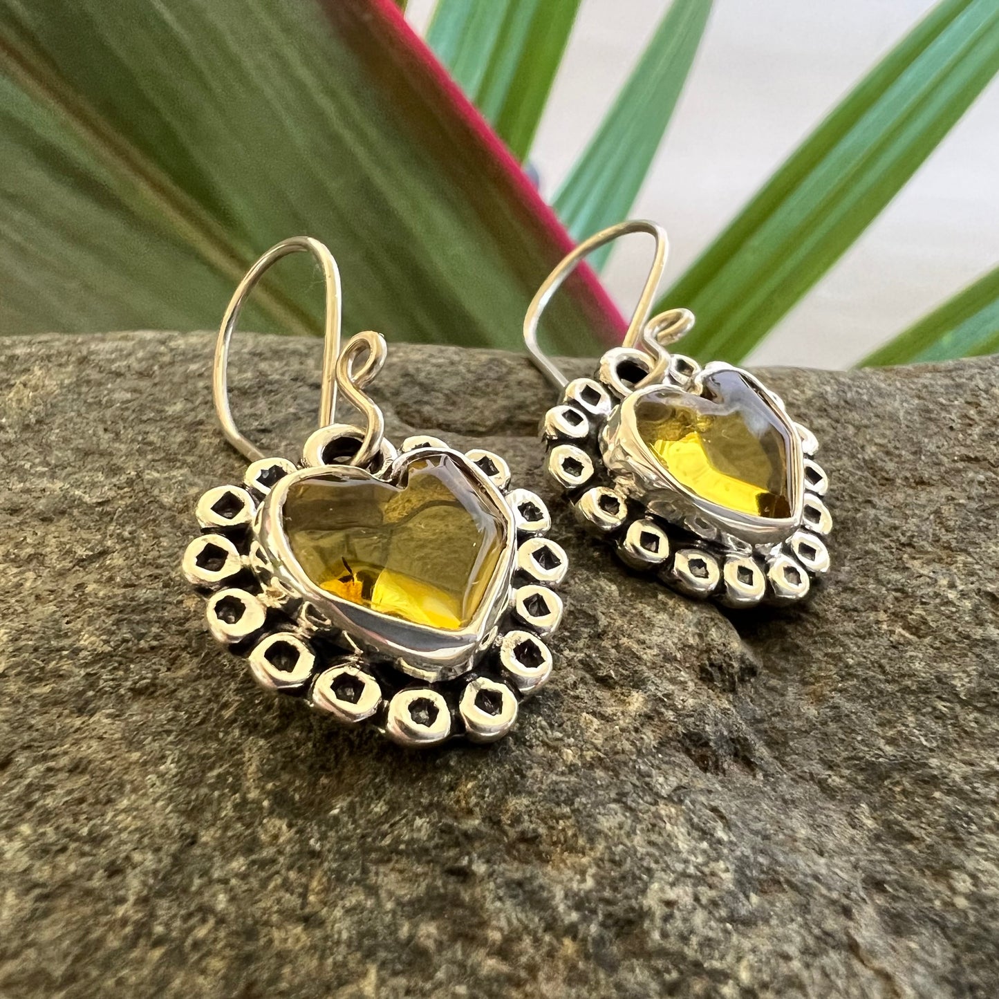 950 Silver Amber Earrings Hang