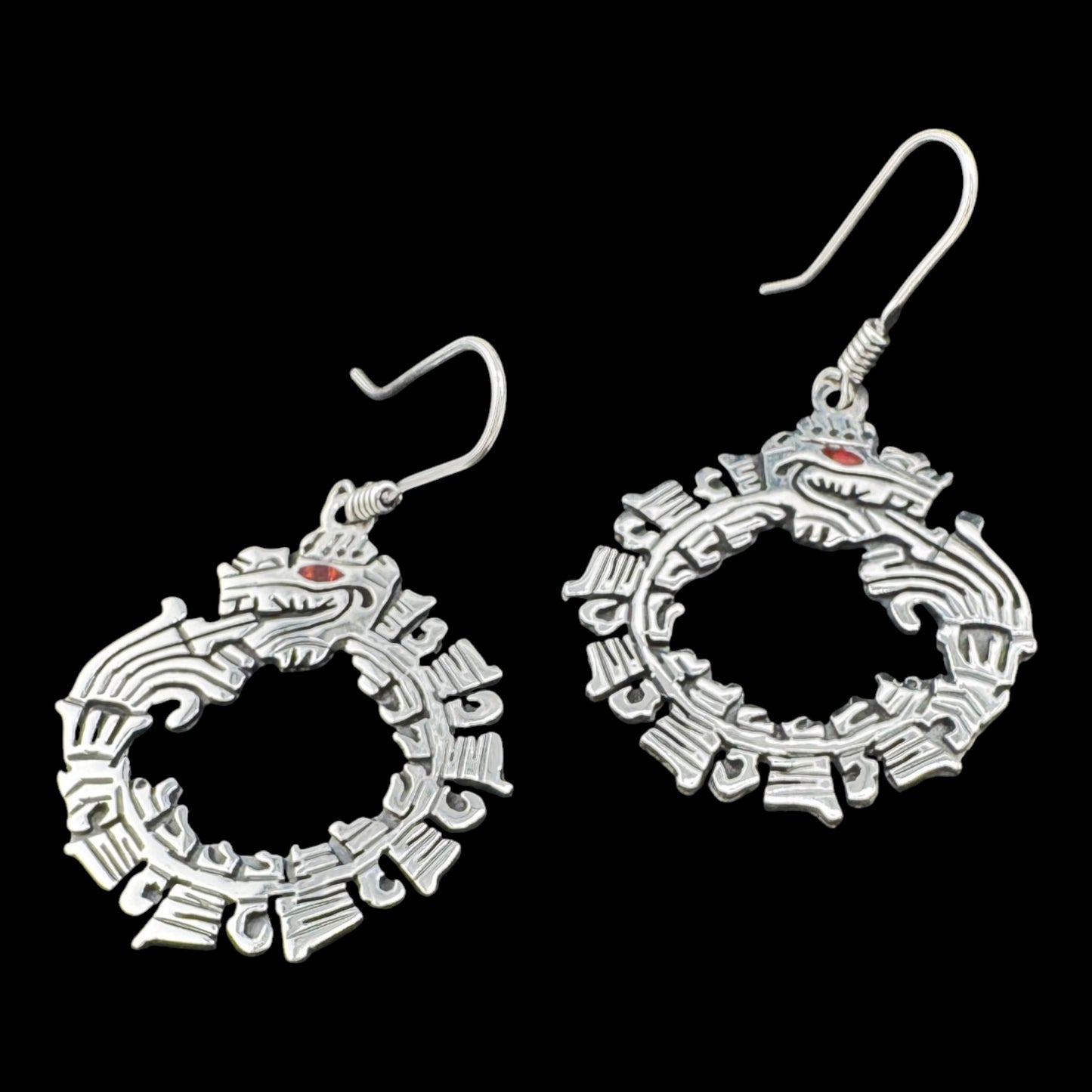 Quetzalcoatl Calendar Drop Earrings
