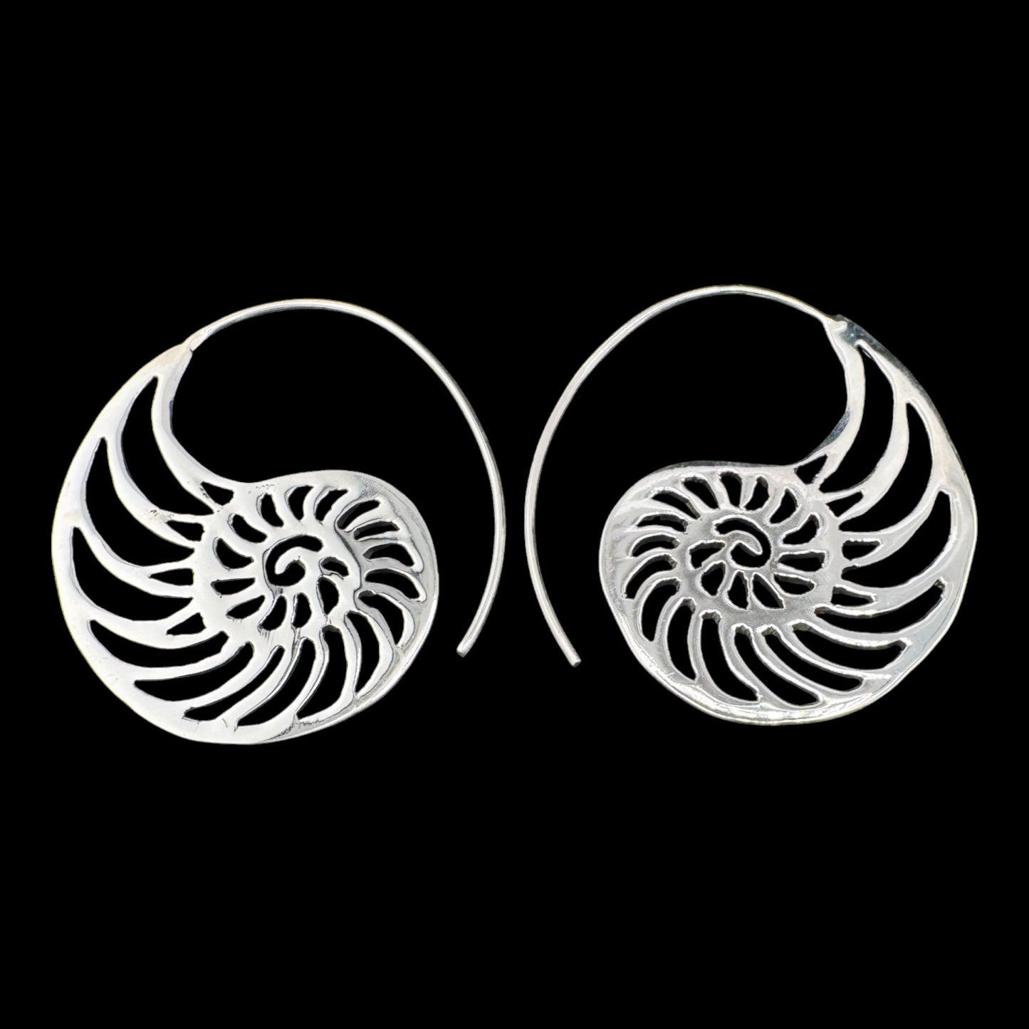 Nautilus Spiral Earrings 30mm