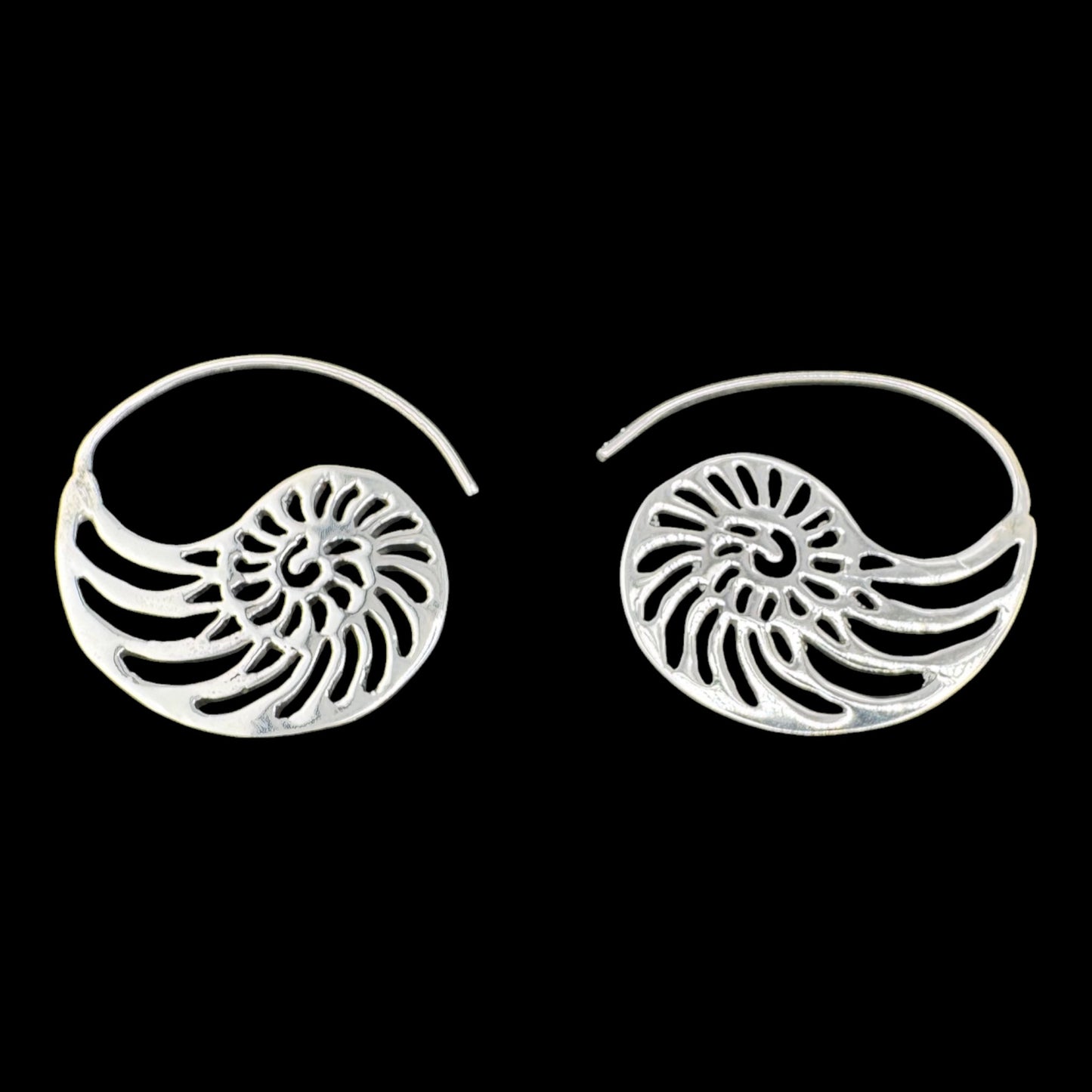 Nautilus Spiral Earrings 28mm