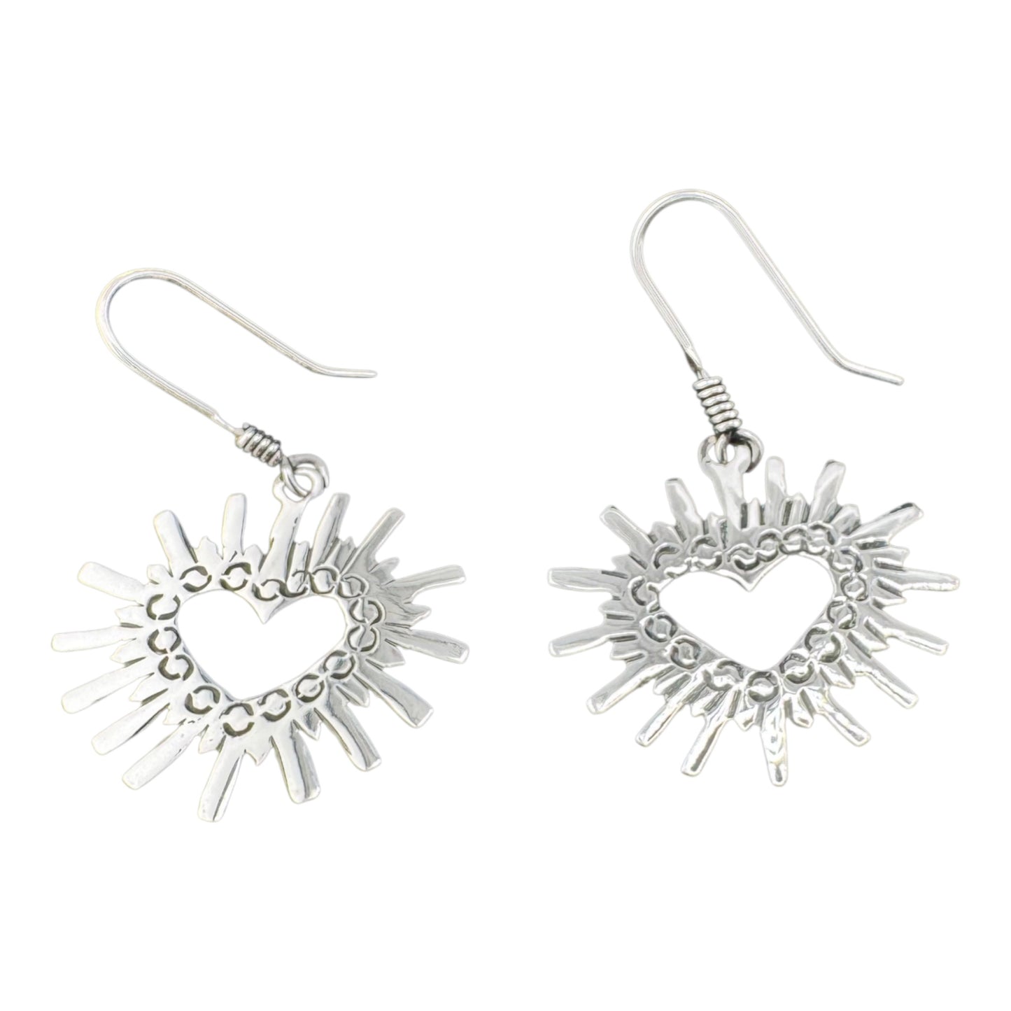 Sacred Heart Sunburst Drop Earrings