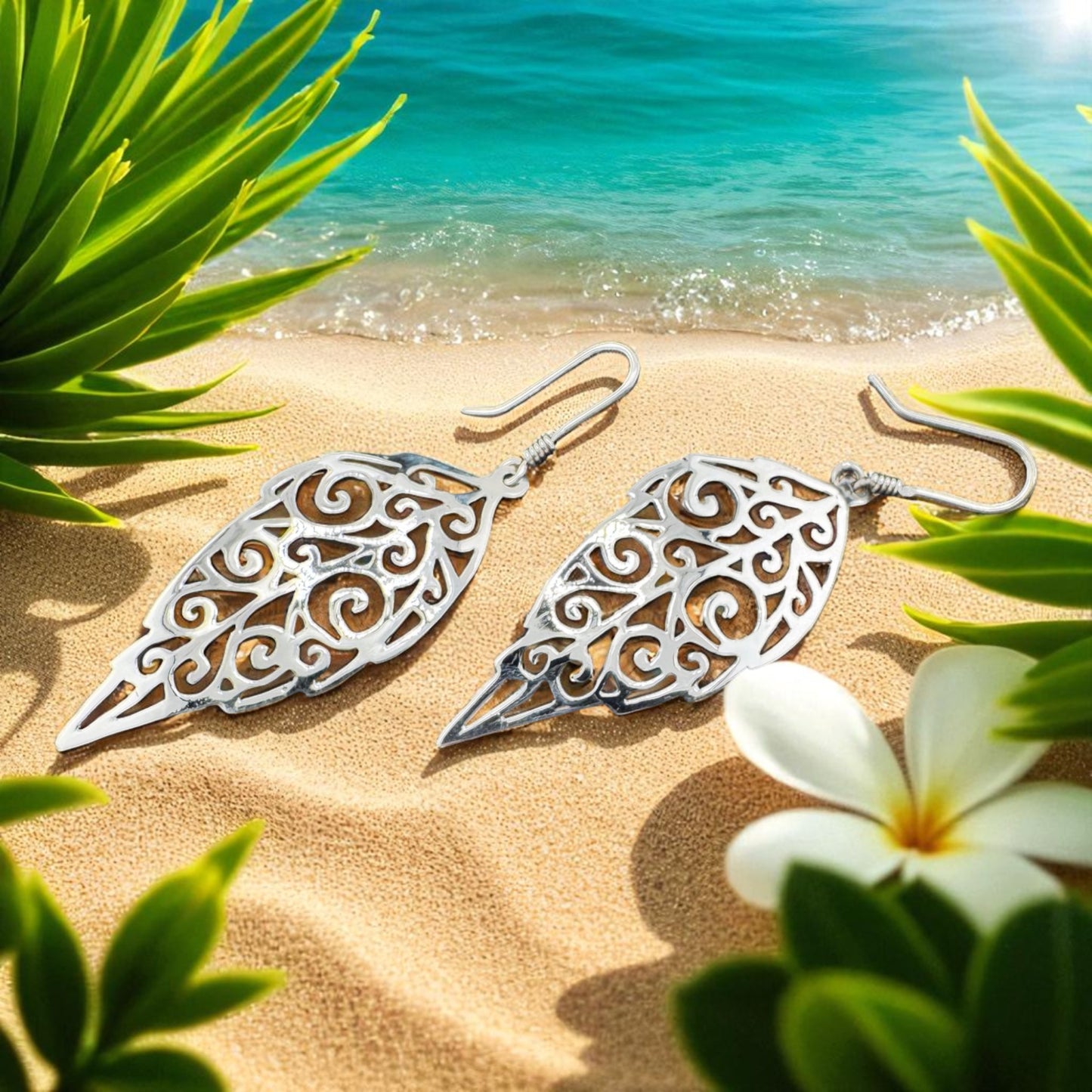 Filigree Leaf Drop Earrings