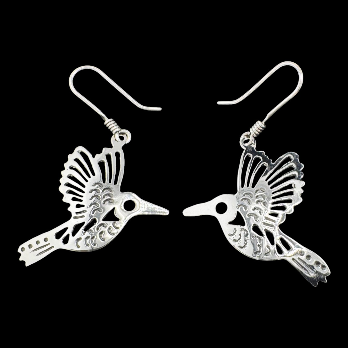 Hummingbird Outline Drop Earrings