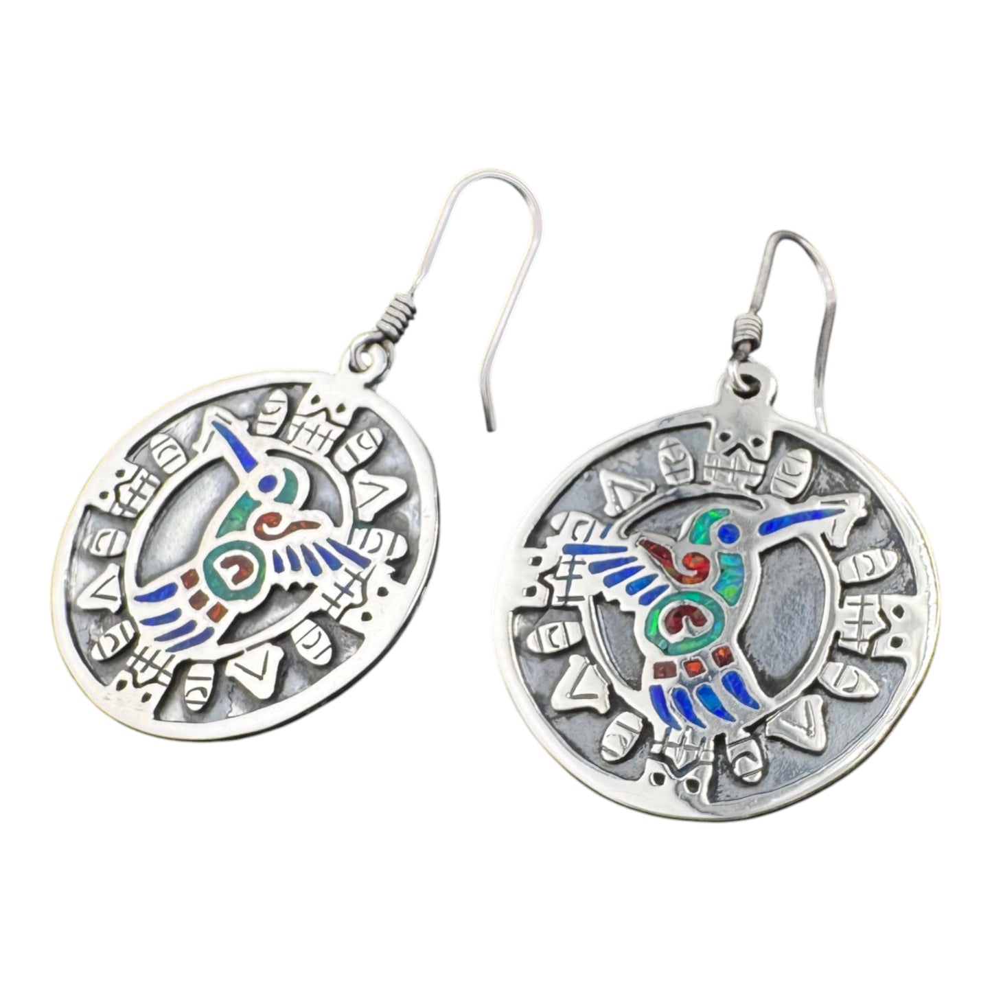 Hummingbird Circle Drop Earrings