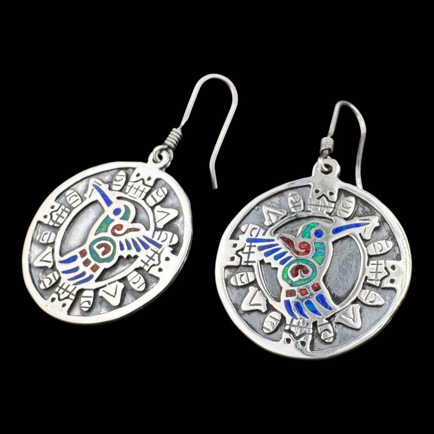 Hummingbird Circle Drop Earrings