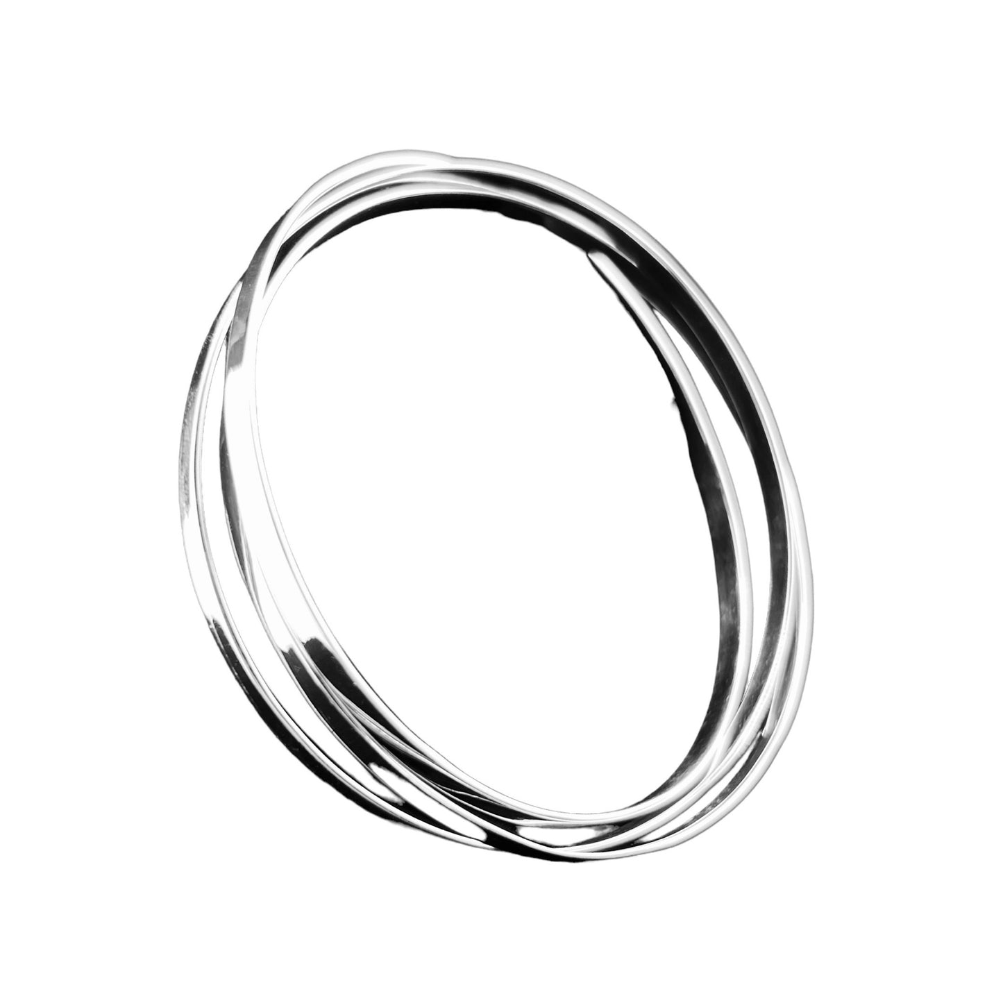 Sterling Silver .925 Bangle Bracelet 65mm Flat Smooth