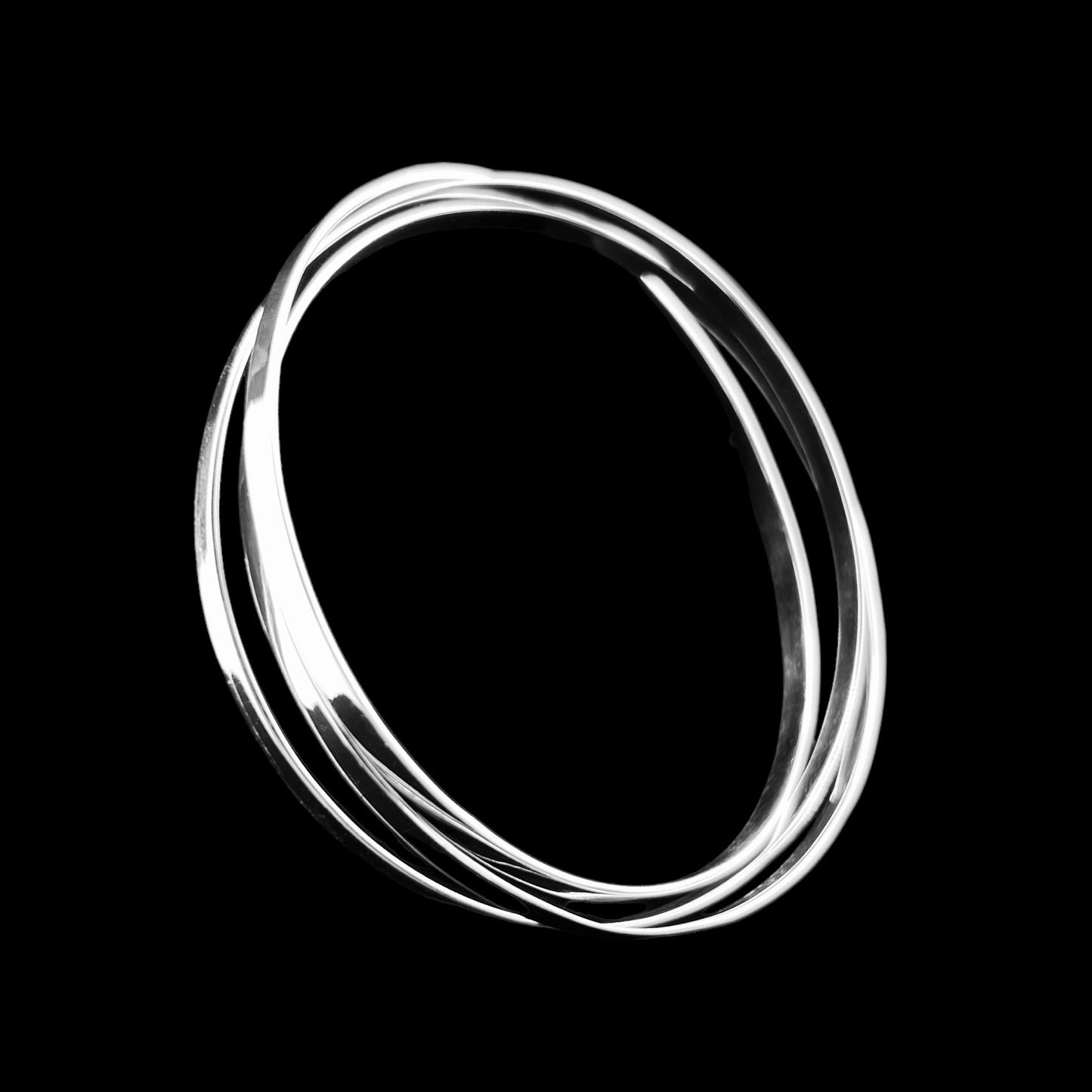 Sterling Silver .925 Bangle Bracelet 65mm Flat Smooth