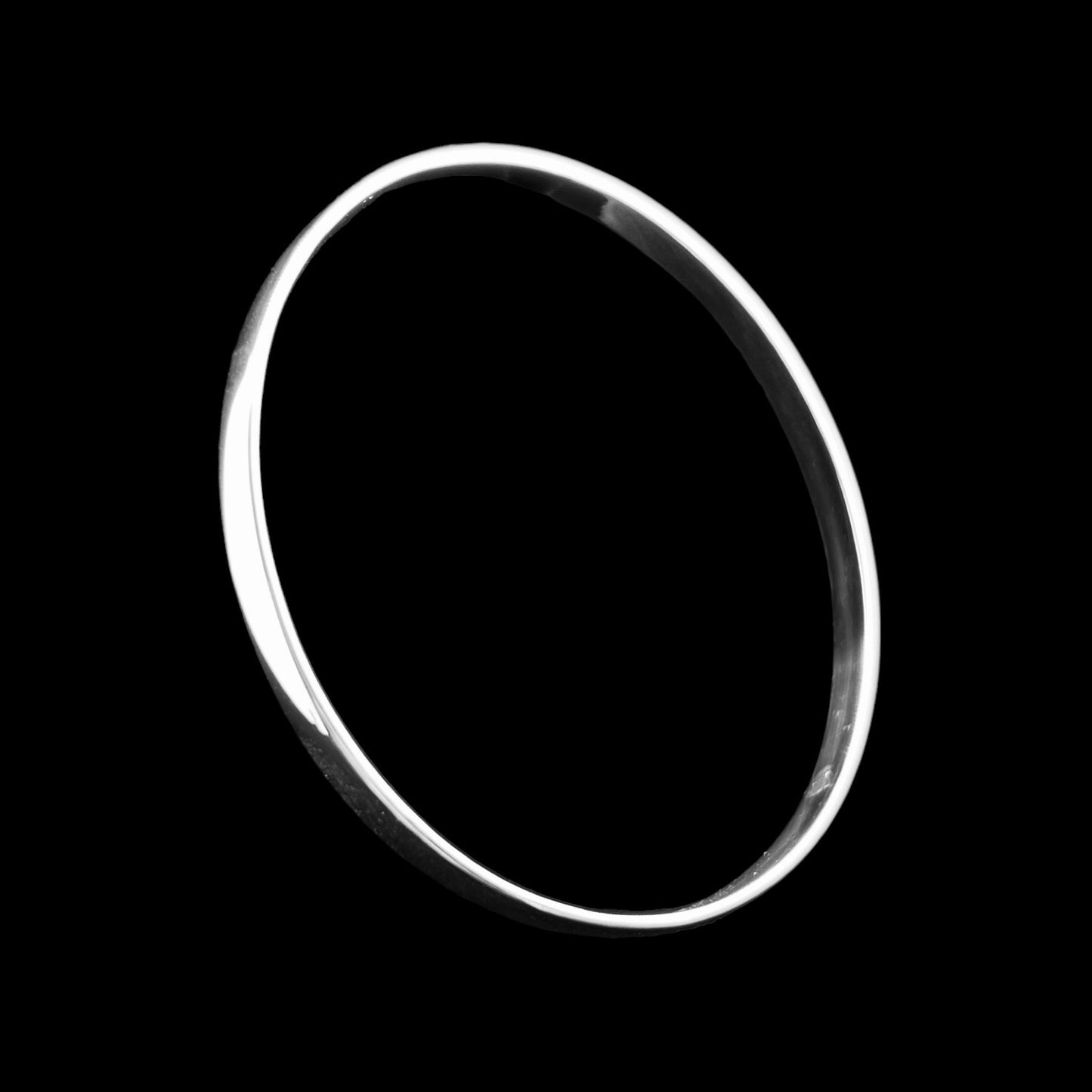 Sterling Silver .925 Bangle Bracelet 60mmx 3mmFlat