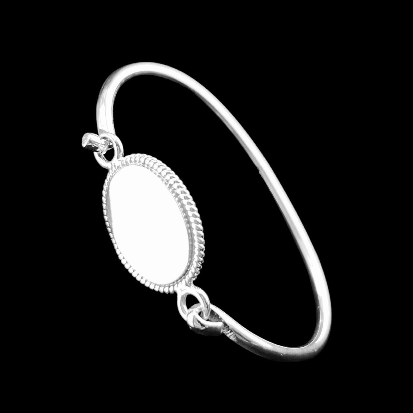 Sterling Silver .925 Bangle Bracelet 60mm with engravable Connection