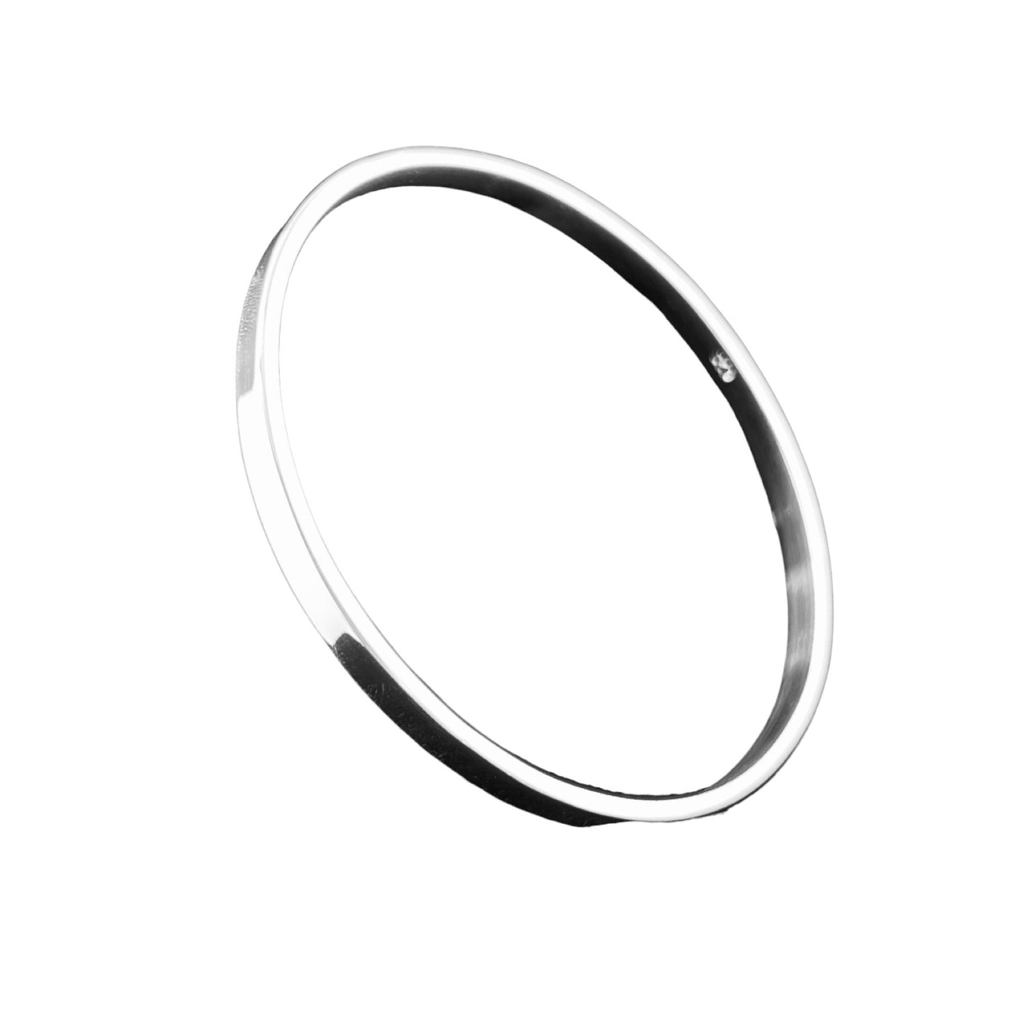 Sterling Silver .925 Bangle Bracelet 65mm Round Flat