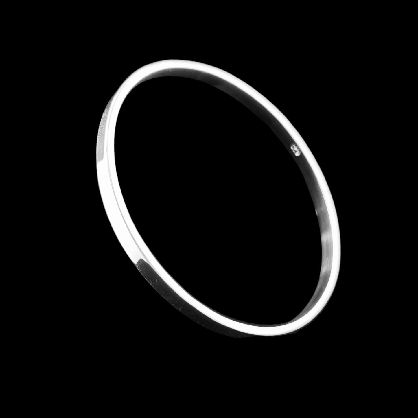 Sterling Silver .925 Bangle Bracelet 65mm Round Flat