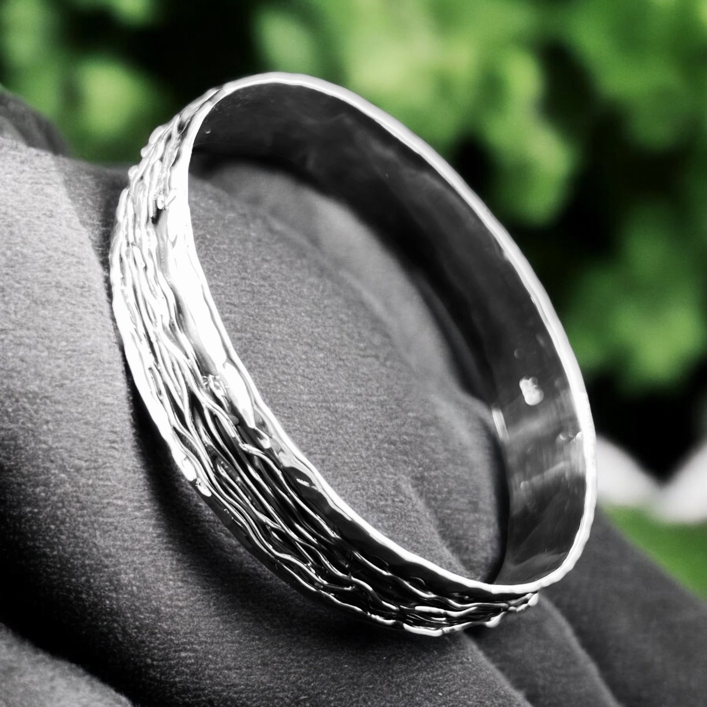 Sterling Silver .925 Bangle Bracelet 63mmx13mm