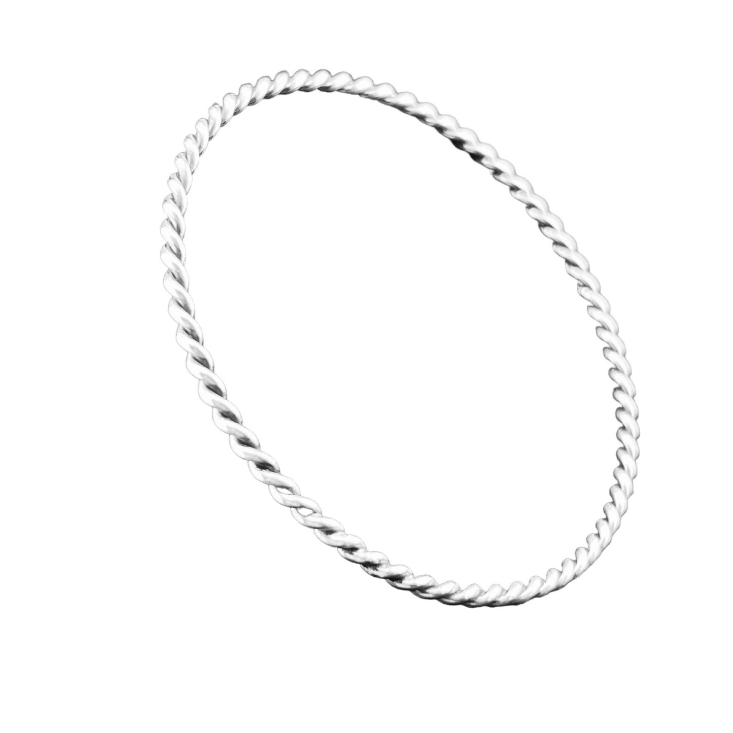 Sterling Silver .925 Bangle Bracelet 65mm Rope 65mmx2mm