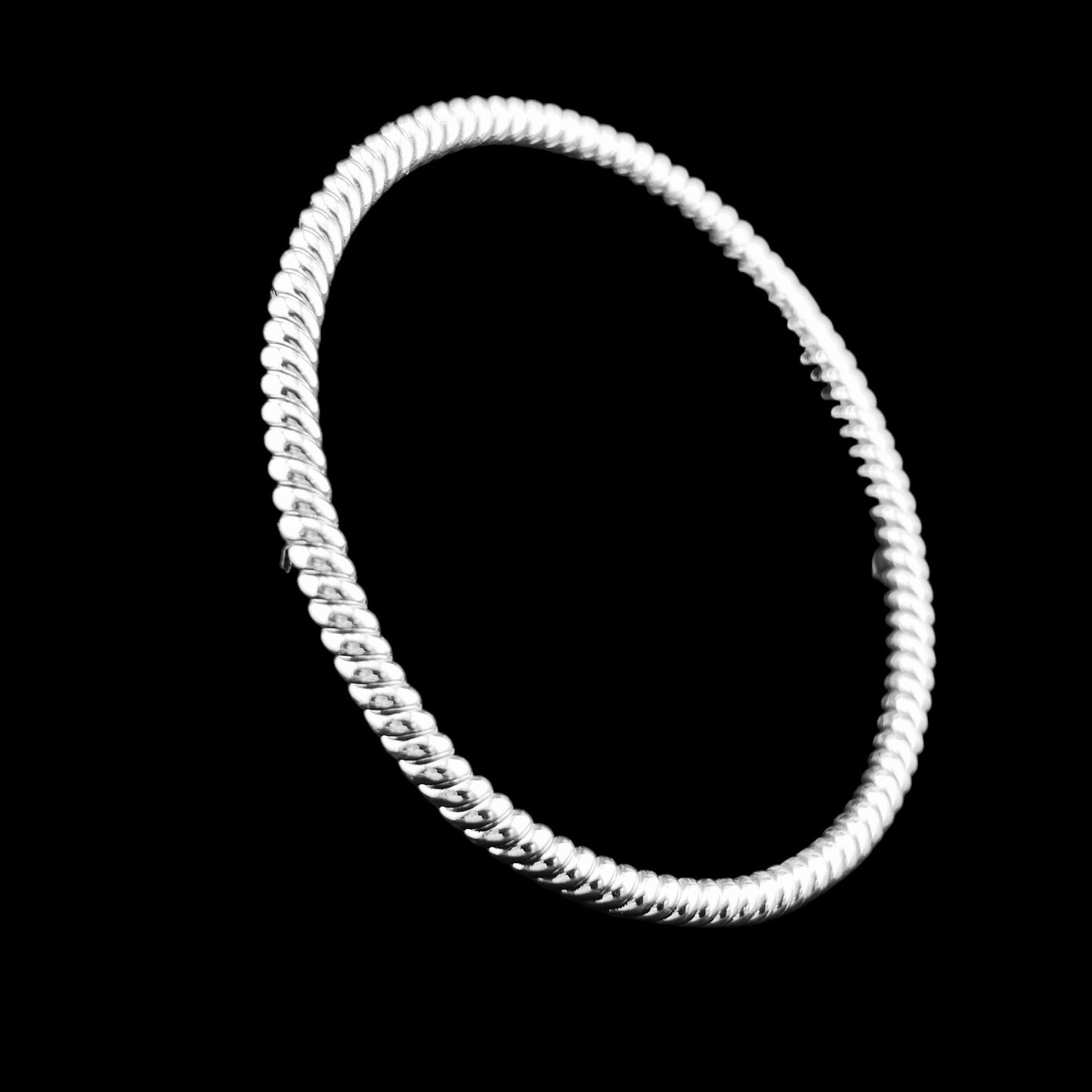 Sterling Silver .925 Bangle Bracelet 70mmx3mm Rope